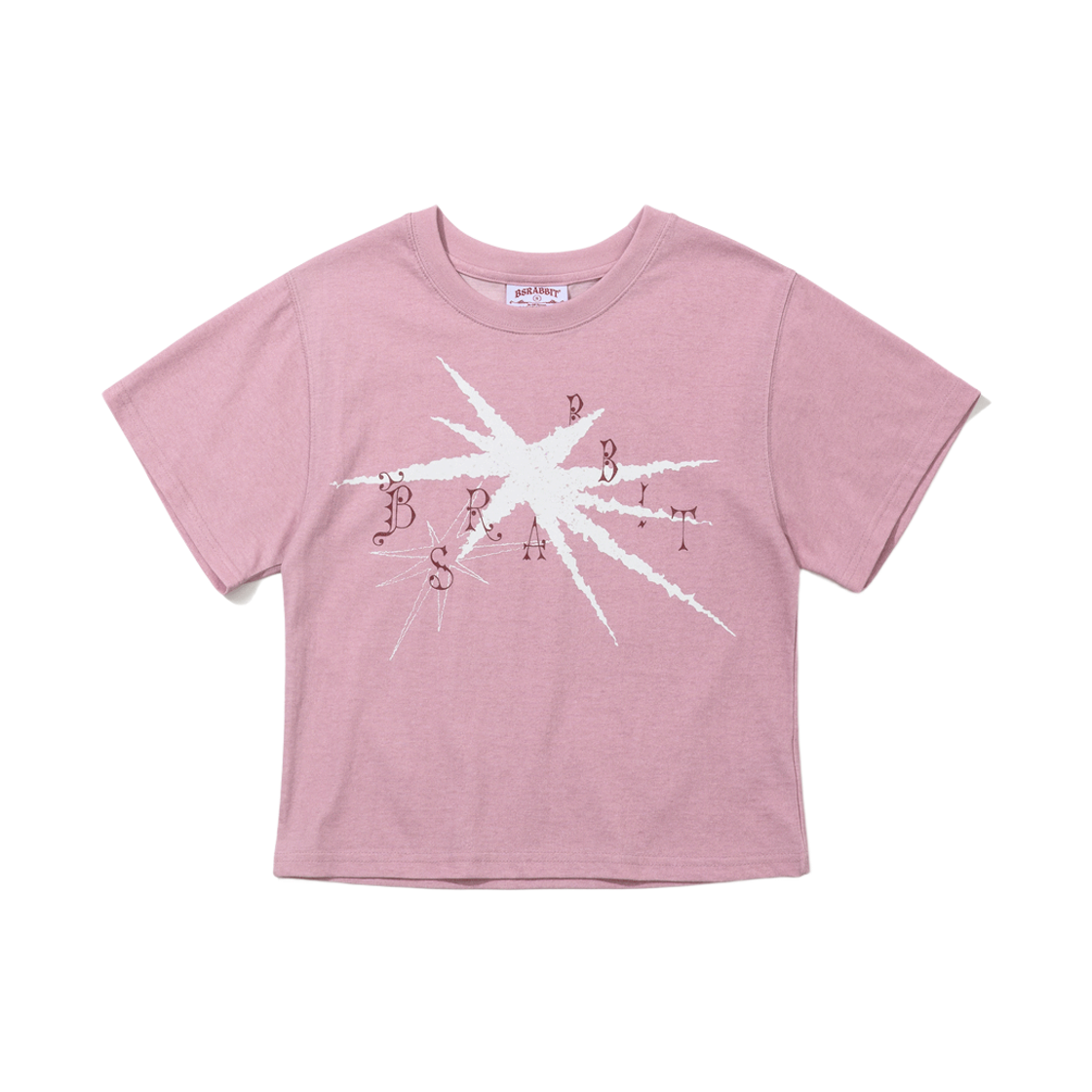 BSR26SSWT007 Bsrabbit Starburst Logo Women's Semi Crop SST Pink