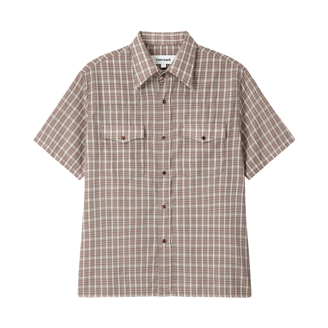 토니웩 체크 코튼 블렌드 웨스턴 셔츠 토프 앰버(Tonywack Checked Cotton Blend Western Shirt Taupe Amber)