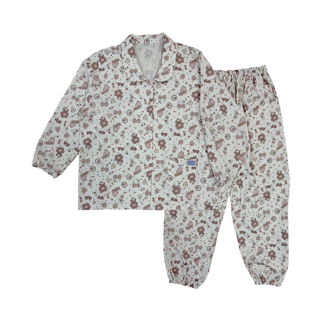 뮤즈무드 미니 머랭 쿠키 파자마 40수 면모달 잠옷 화이트(Musemood Mini Meringue Cookie Pajama White)