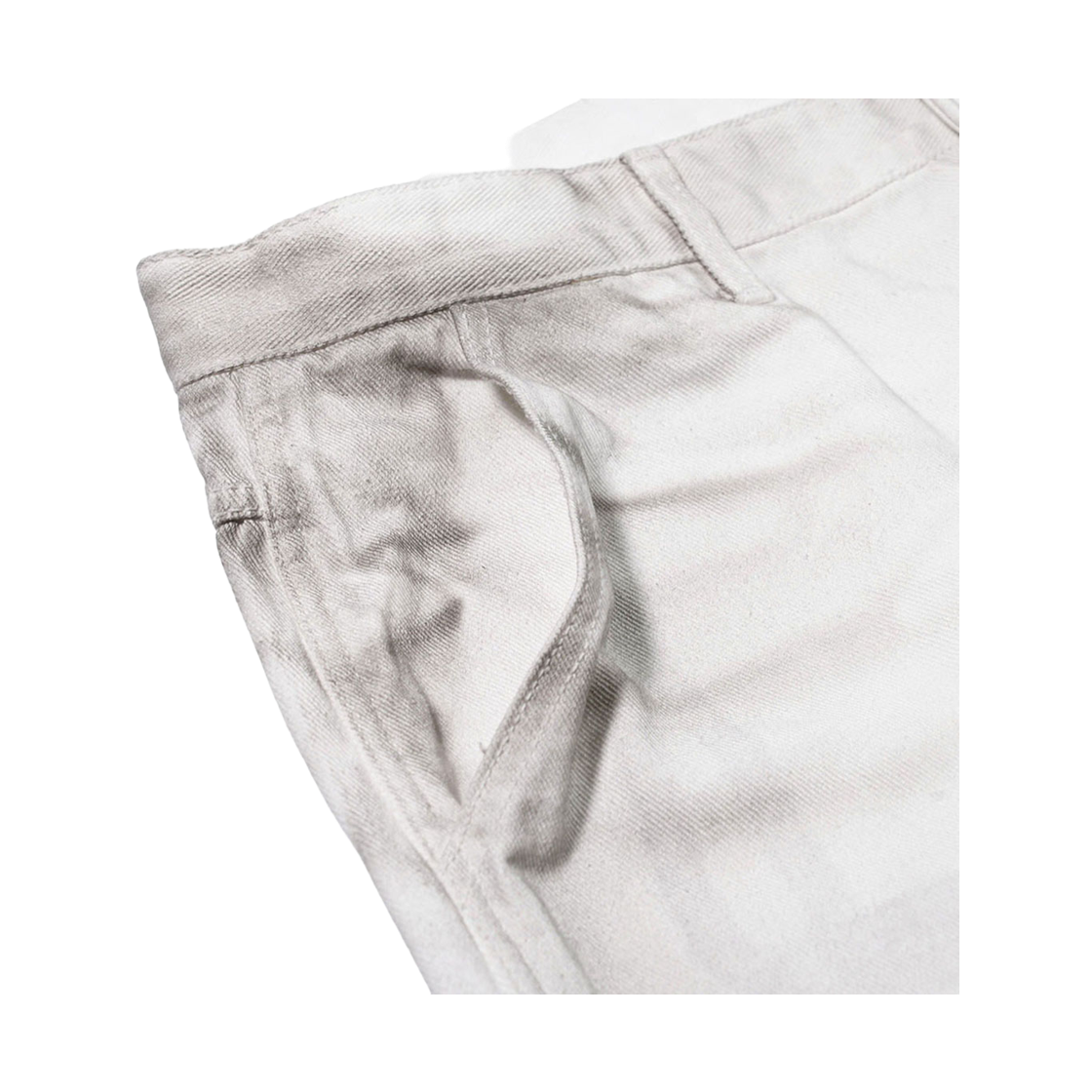 비에스래빗 래빗 그래피티 배럴렉 빈티지 워시드 데님 팬츠 화이트(Bsrabbit Rabbit Graffiti Barrel-Leg Vintage-Washed Denim Pants White) - 4