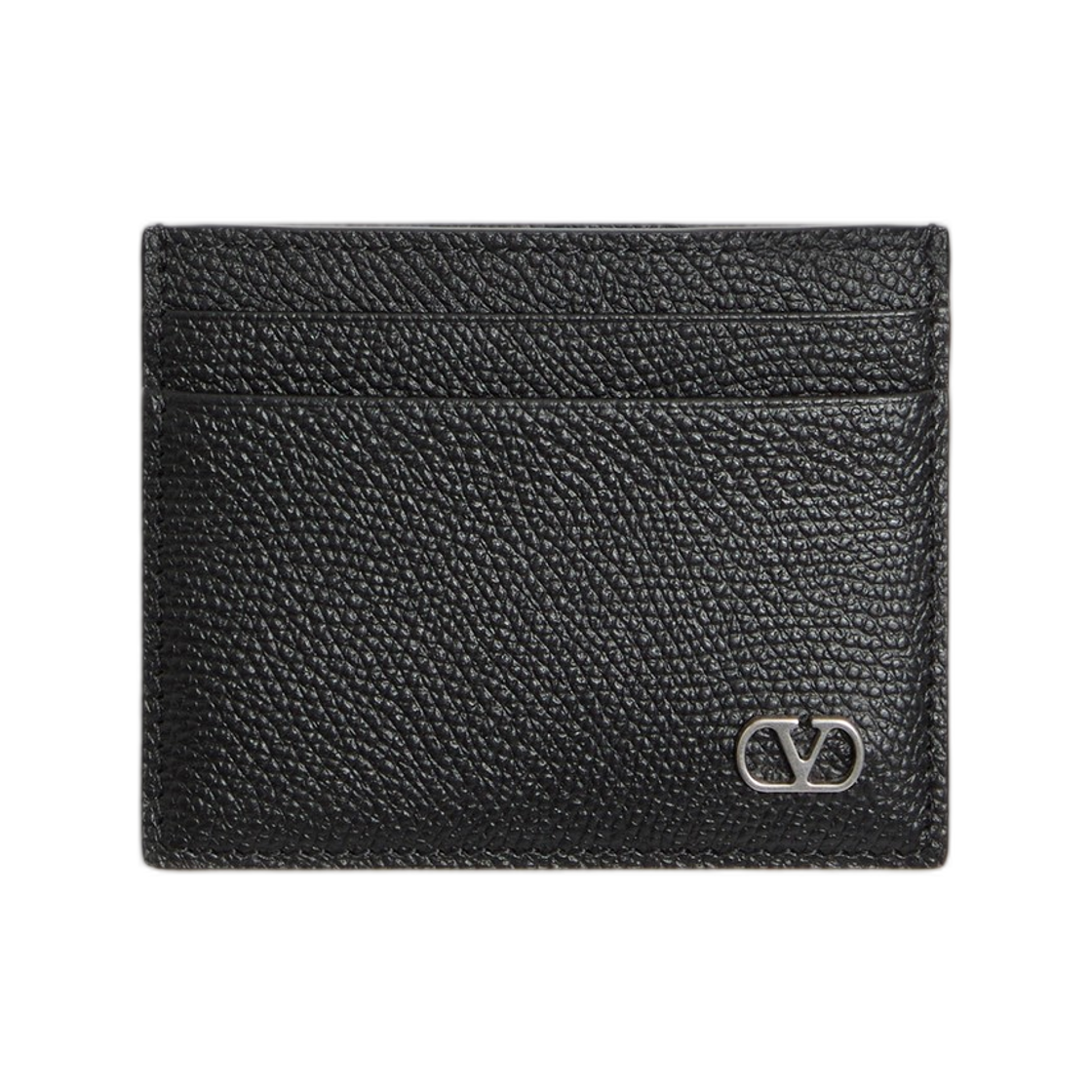 YP0AP4UAG0NO Valentino Garavani Vlogo Signature Cardholder in Grainy Calfskin Black