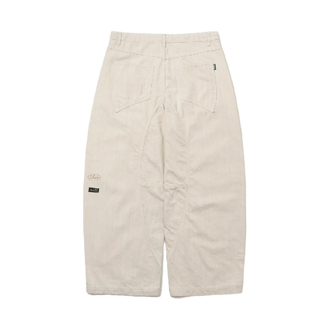 비에스래빗 배럴렉 로고 팻치 팬츠 아이보리(Bsrabbit Barrel-Leg Logo Patch Pants Ivory) - 2