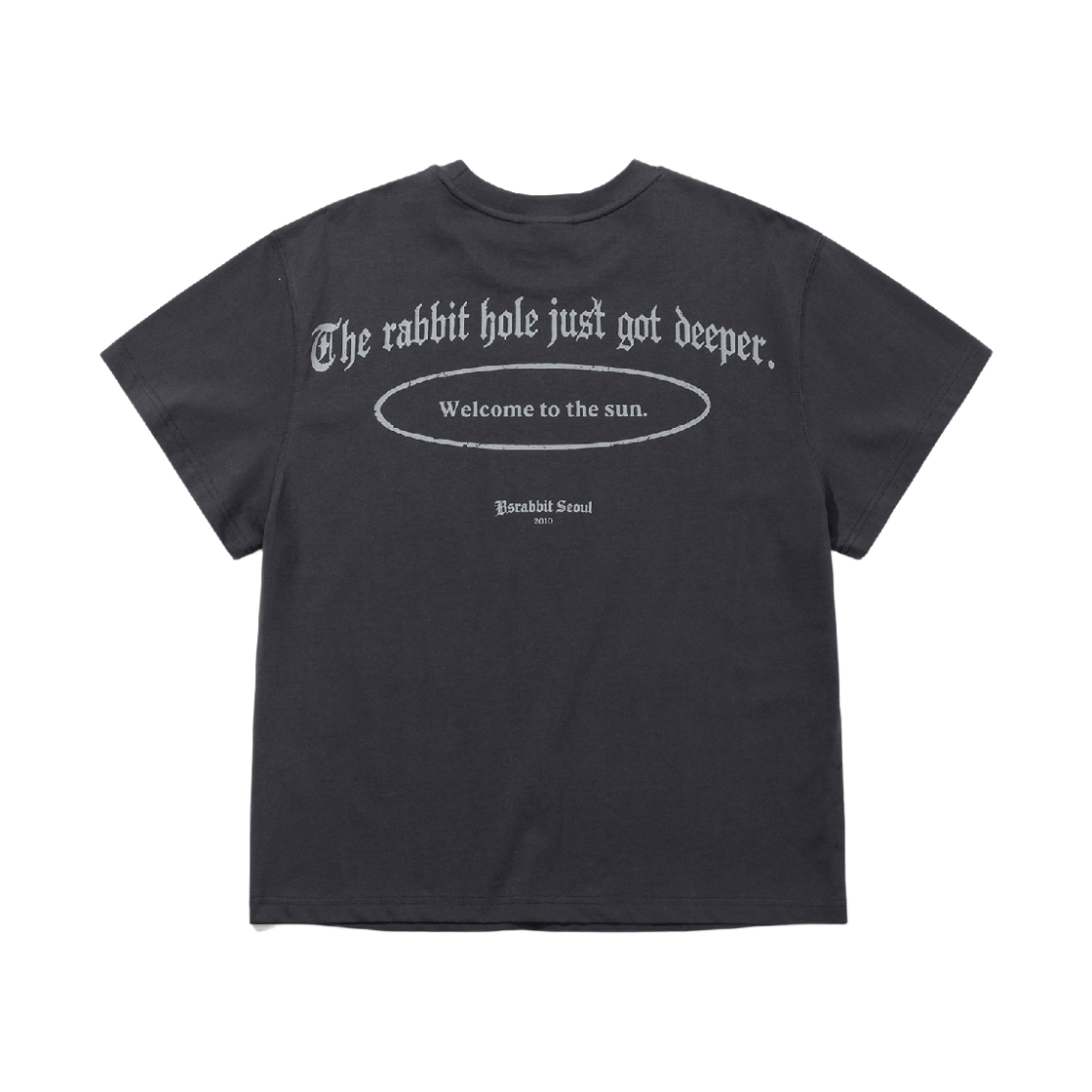 비에스래빗 백 래빗 홀 로고 반팔티셔츠 차콜(Bsrabbit Back Rabbit Hole Logo SST Charcoal) - 2