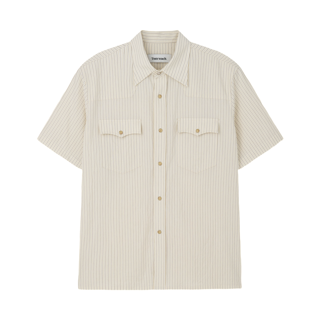 토니웩 스트라이프 코튼 웨스턴 셔츠 에크루(Tonywack Striped Cotton Western Shirt Ecru) - 1