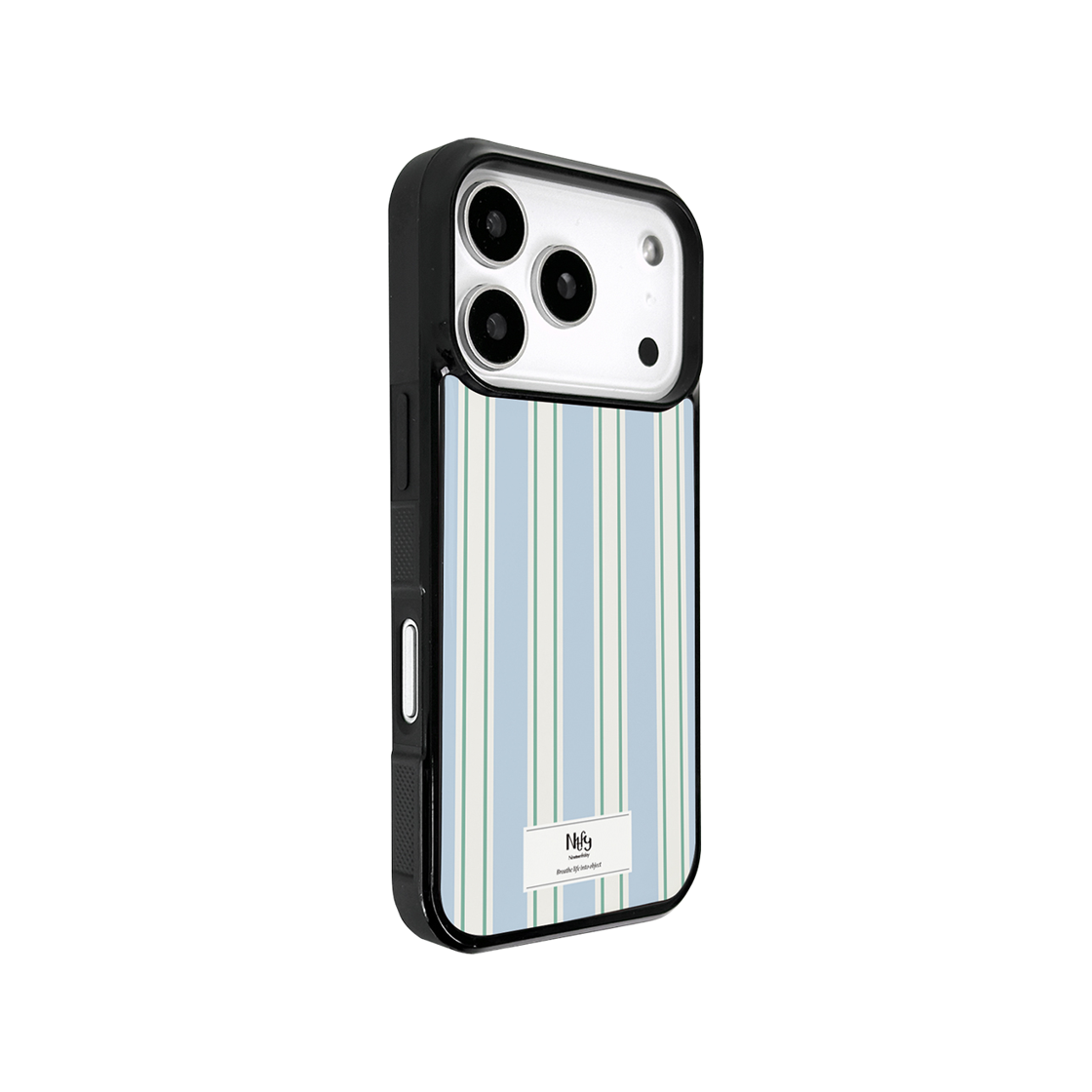 나인틴프라이데이 스트라이프 빈티지 맥세이프 에폭시 케이스 - 스카이블루 민트(NINETEENFRIDAY Stripe Vintage Magsafe Epoxy Case -  Sky blue mint) - 3
