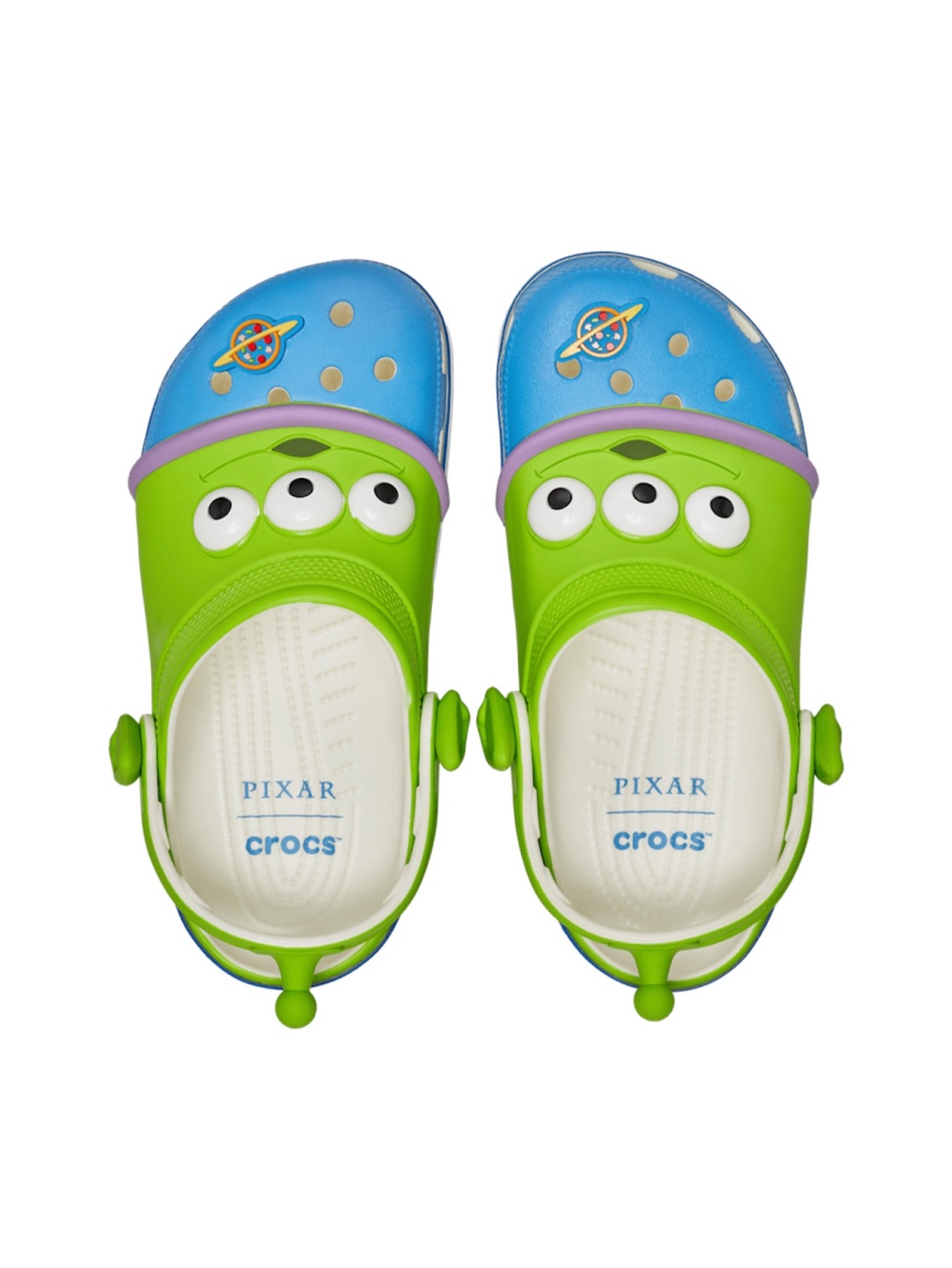 Crocs x Toy Story Alien Classic Clog Multi, Crocs x Toy Story Buzz Lightyear Classic Clog Blue Grey 착용 스타일 - 7