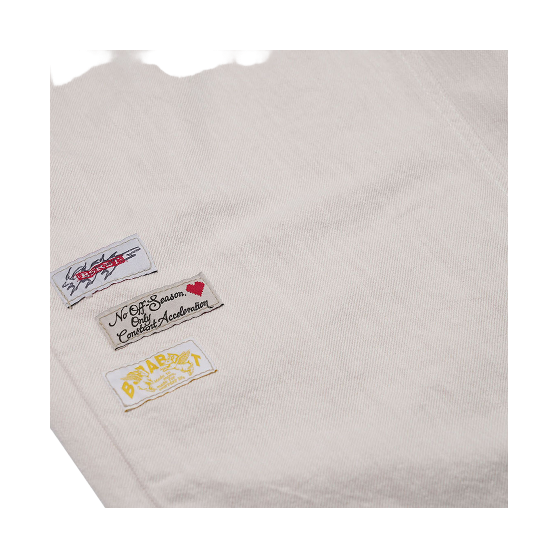 비에스래빗 배럴렉 로고 팻치 팬츠 아이보리(Bsrabbit Barrel-Leg Logo Patch Pants Ivory) - 6