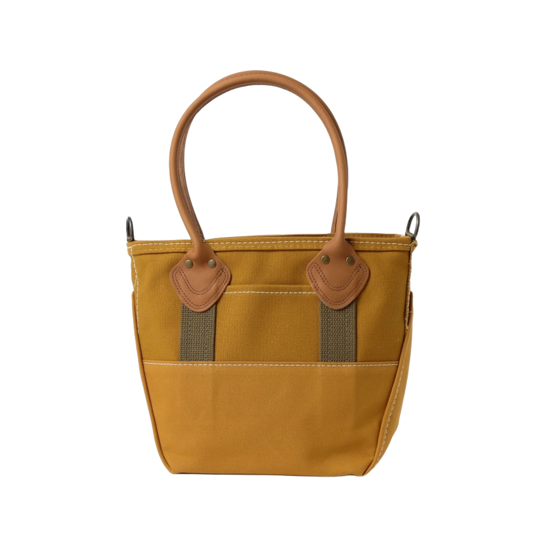 빔즈 보이 x 엘엘빈 딥 버튼 레더 핸들 집 토트백 S 브라운(Beams Boy x L.L.Bean Deep Bottom Leather Handle Zip Tote Bag S Brown)