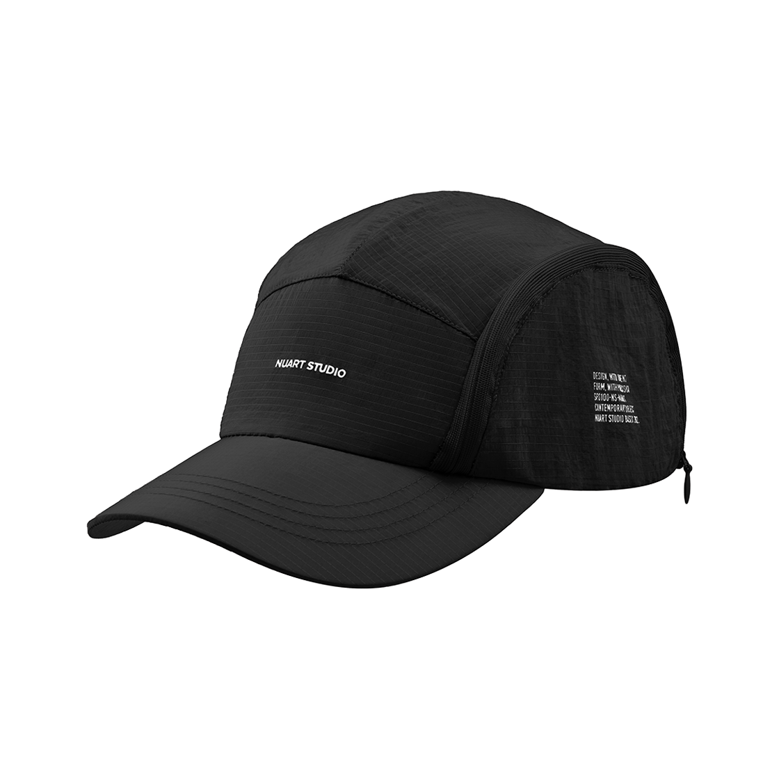 누아트스튜디오 윈드 벤트 지퍼 러닝 볼캡 블랙(NUART STUDIO Wind Vent Zipper Running Ball Cap Black)