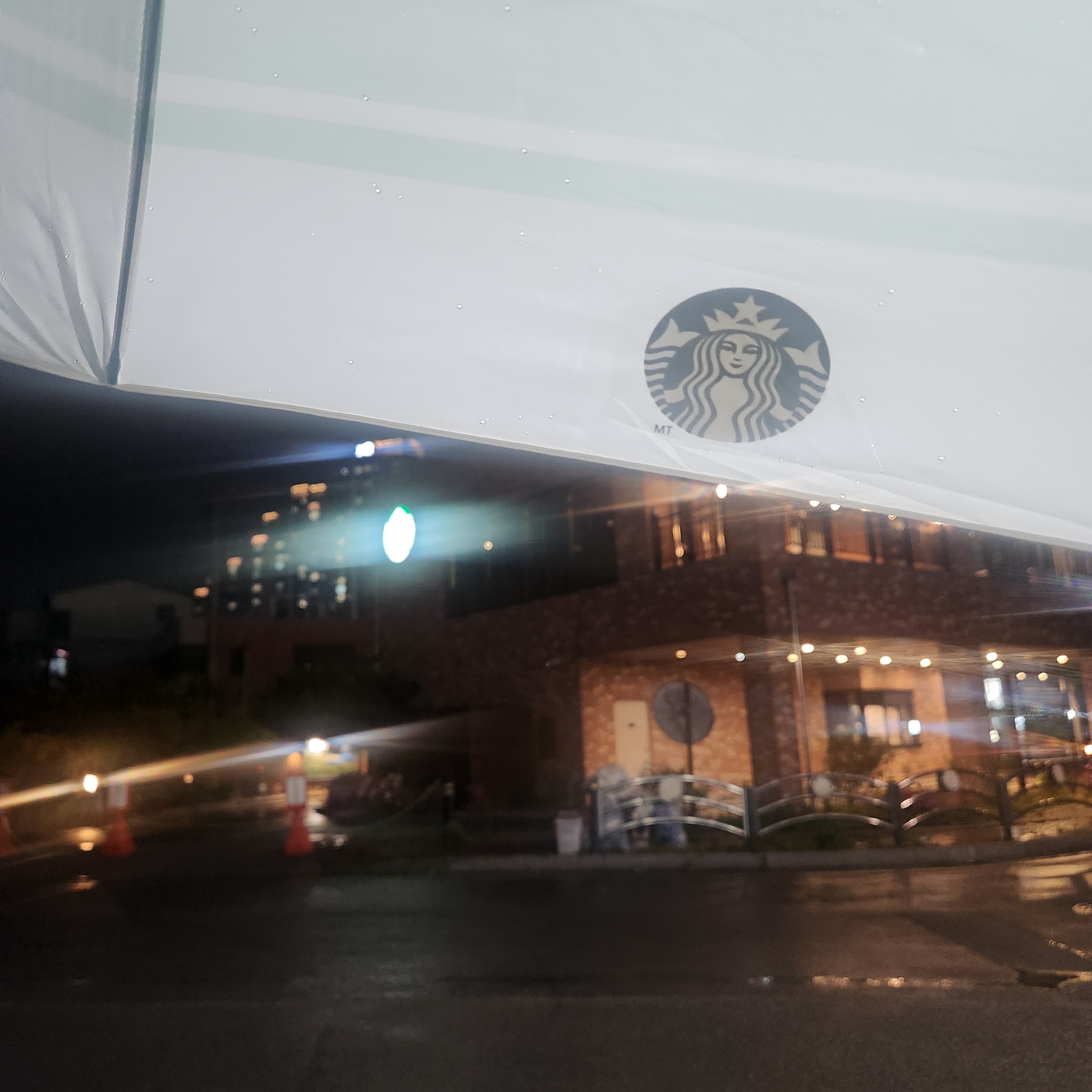 Starbucks Daily 3 Step Umbrella Apple Mint 착용 스타일