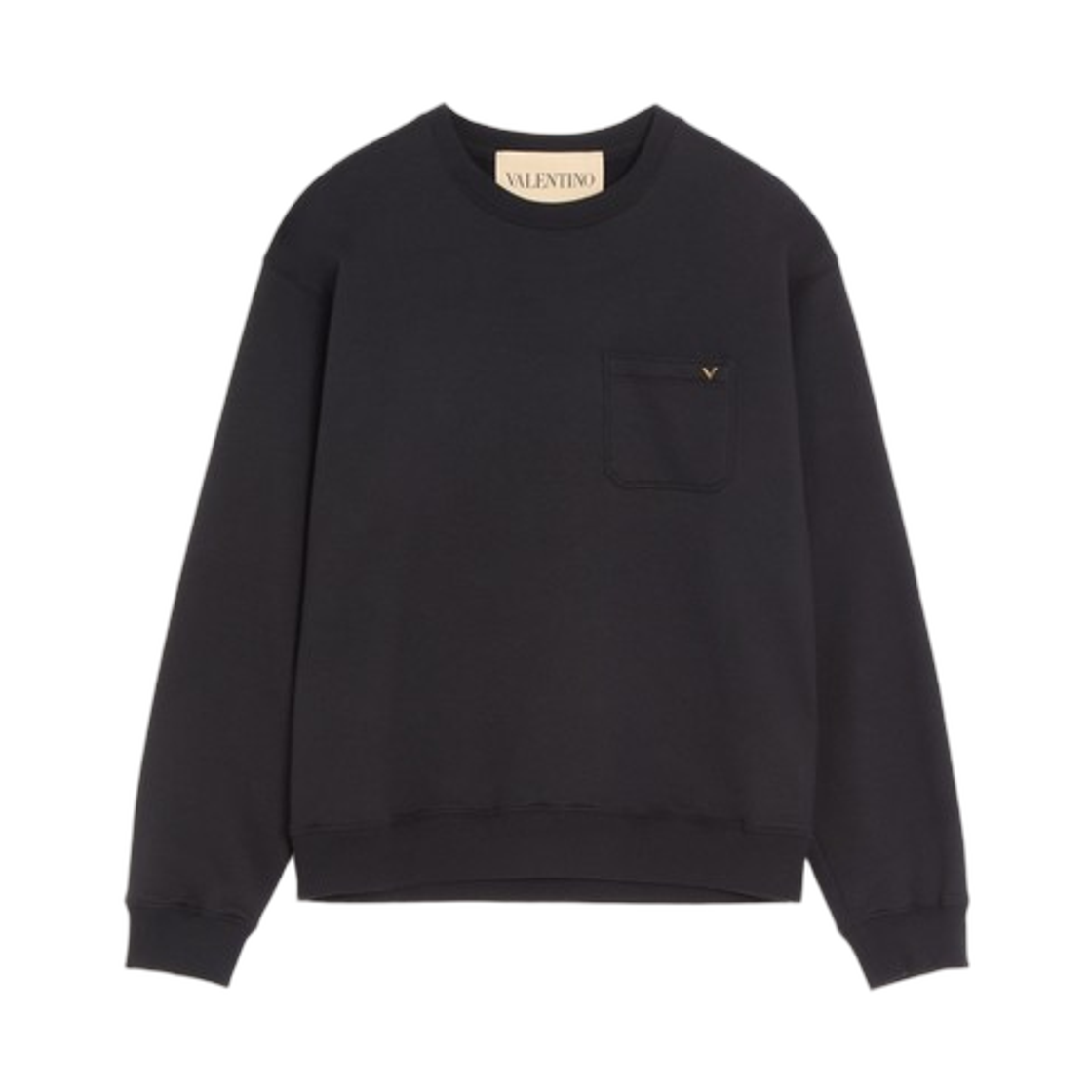 VMF28RBHH0NO Valentino Cotton Sweatshirt with Vgold Black