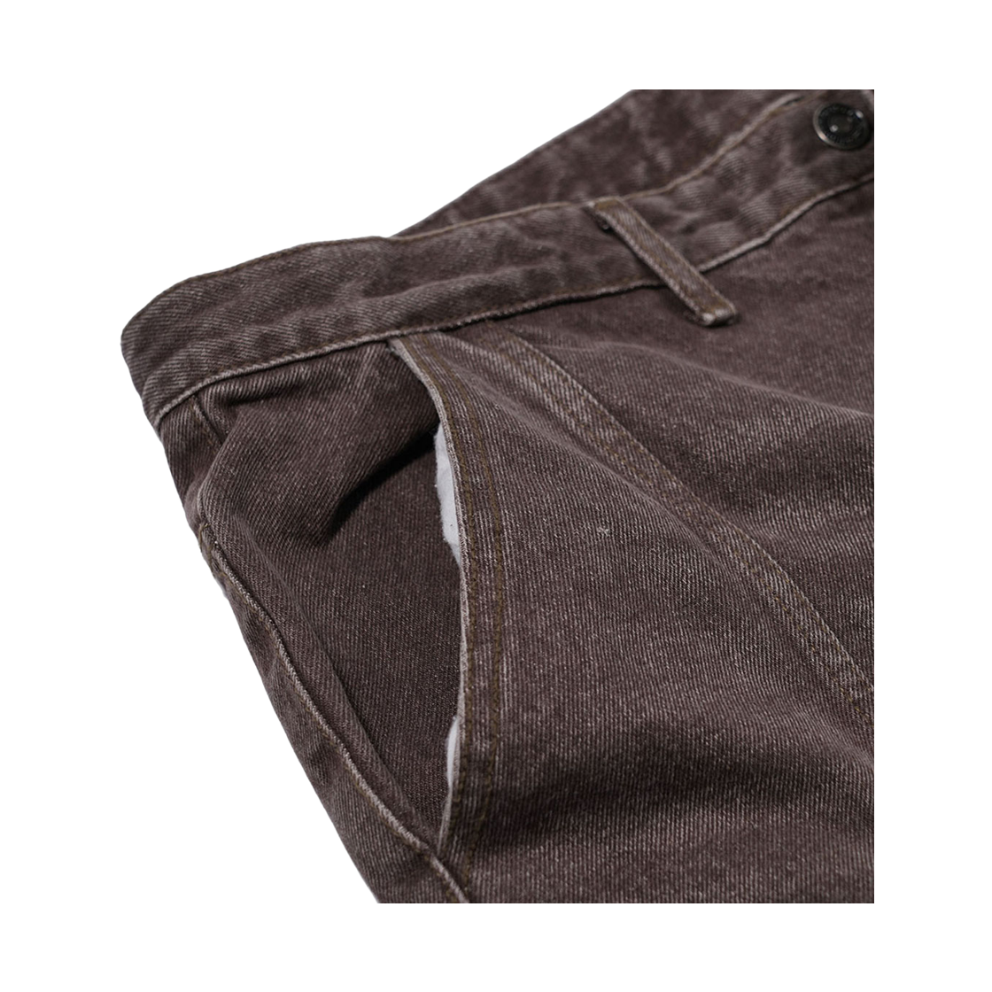 비에스래빗 애쉬메트릭 워시드 데님 팬츠 러스트(Bsrabbit Asymmetric Washed Denim Pants Rust) - 4