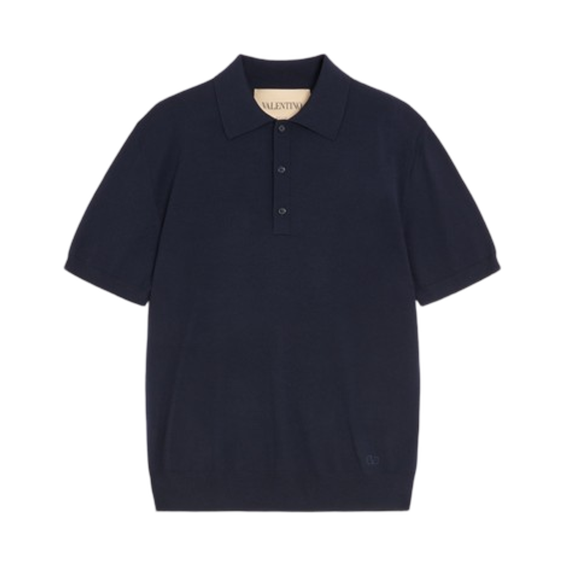 VKP04VBH9598 Valentino Wool Polo with Vlogo Embroidery Navy