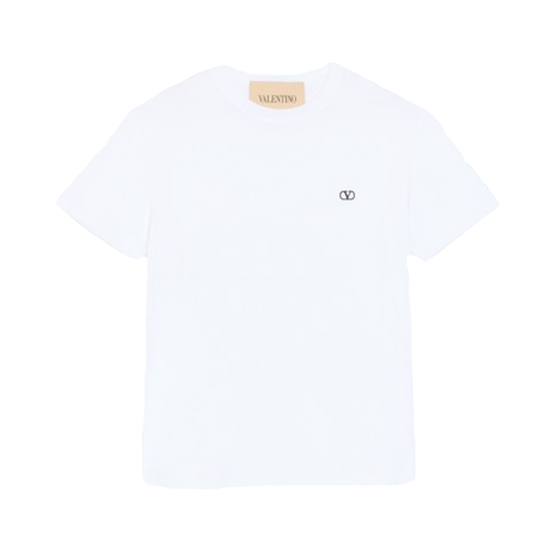 VMG10VBMM0BO Valentino Cotton T-Shirt with Vlogo Embroidery White
