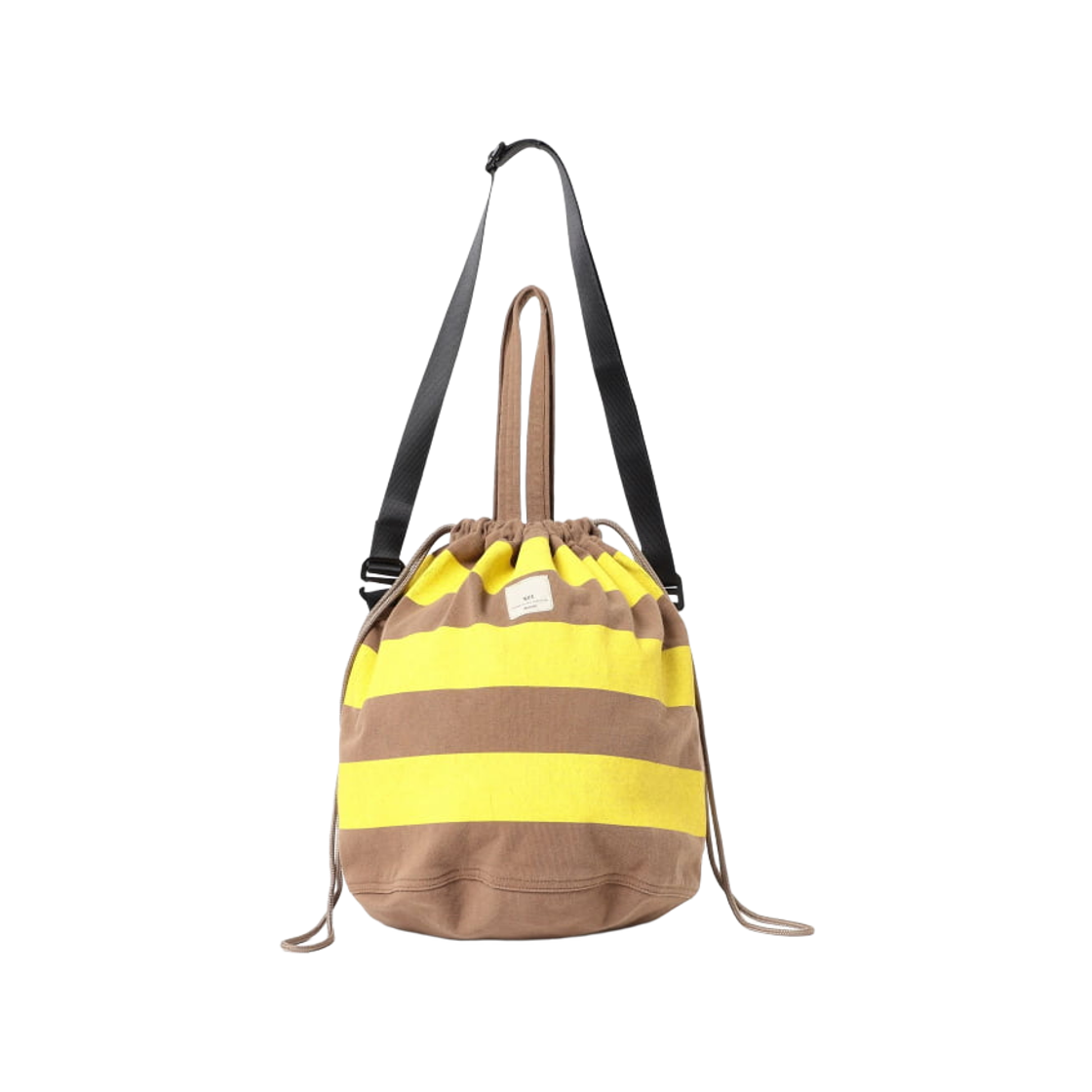 빔즈 보이 x N,P,E 보더 컷 순 페이션트 백 L 브라운 옐로우(Beams Boy x N,P,E Border Cut Sewn Patient Bag L Brown Yellow)