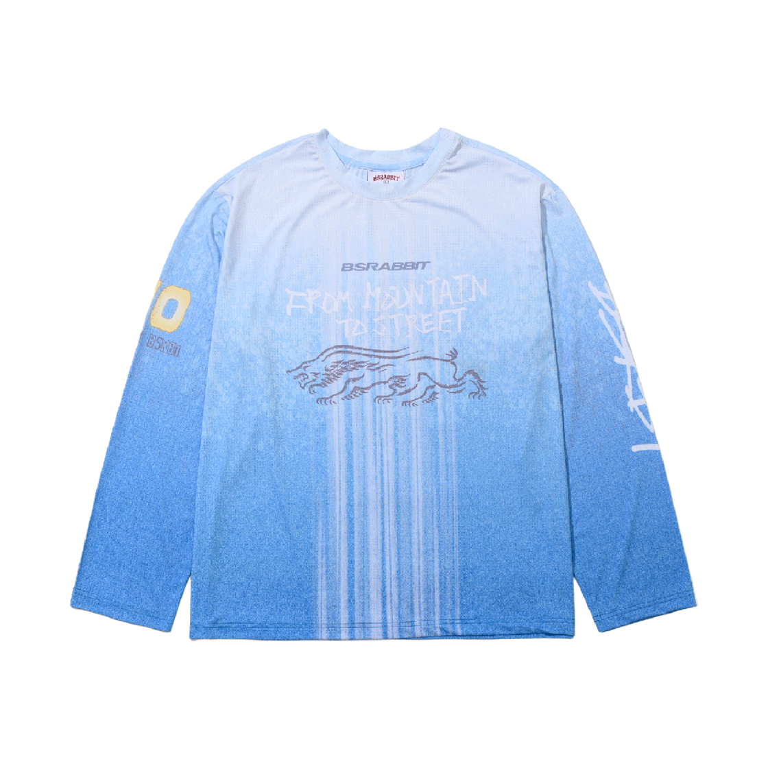 BSR26SSTS001 Bsrabbit Color-Block Mesh Long Sleeve Sky