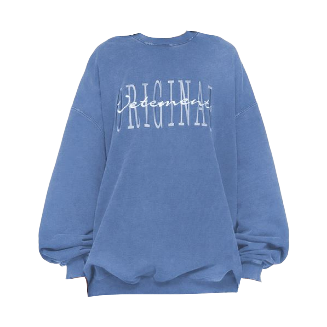 베트멍 자수 스웨트셔츠 블루(Vetements Embroidered Sweatshirt Blue)