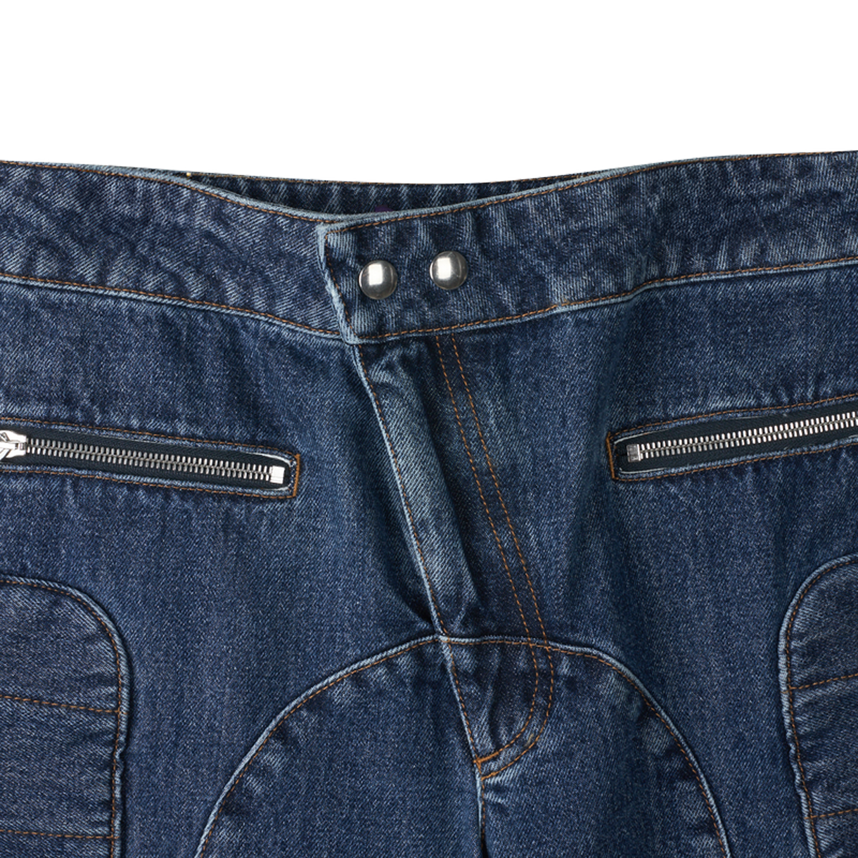 장 폴 고티에 우먼 패치워크 데님 팬츠 빈티지블루 - 26SS(Jean Paul Gaultier Women Patchwork Denim Pants Vintageblue - 26SS) - 3