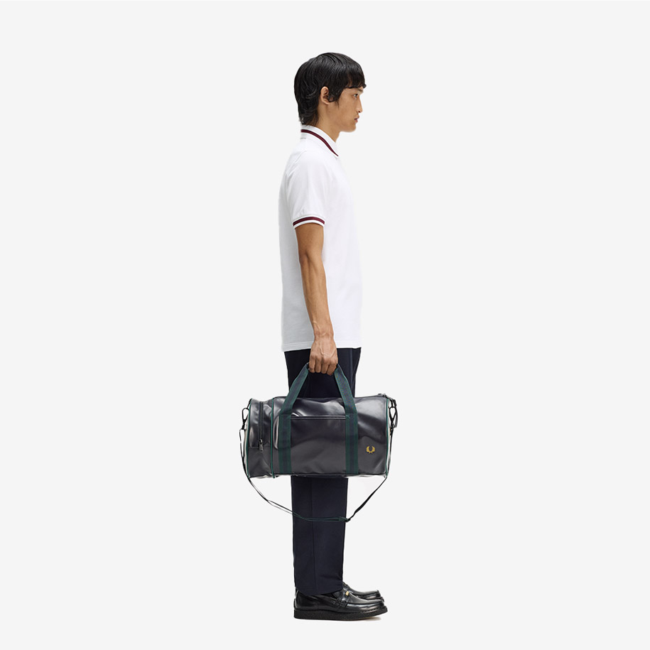 프레드페리 클래식 배럴 백 네이비 그래스루츠(Fred Perry Classic Barrel Bag Navy Grassroots) - 3