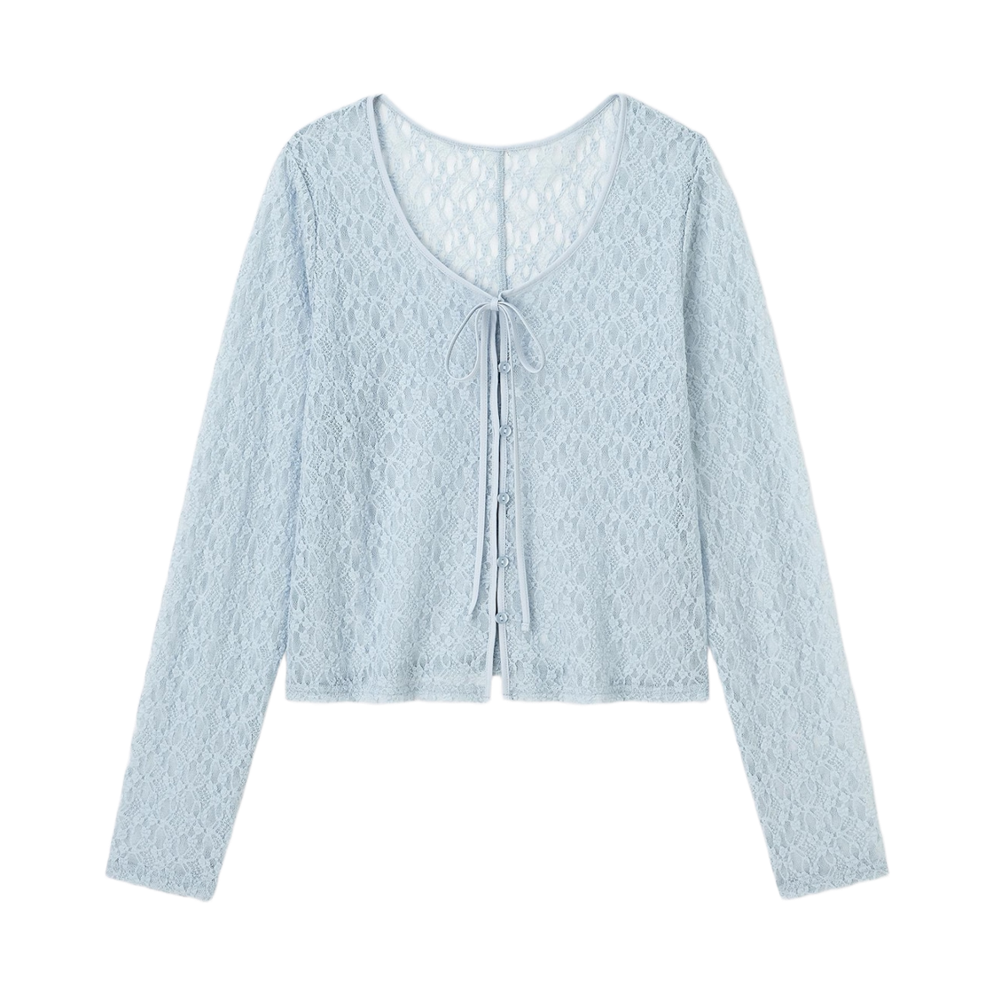 359528-63 (W) GU Lace Ribbon Cardigan Q Blue