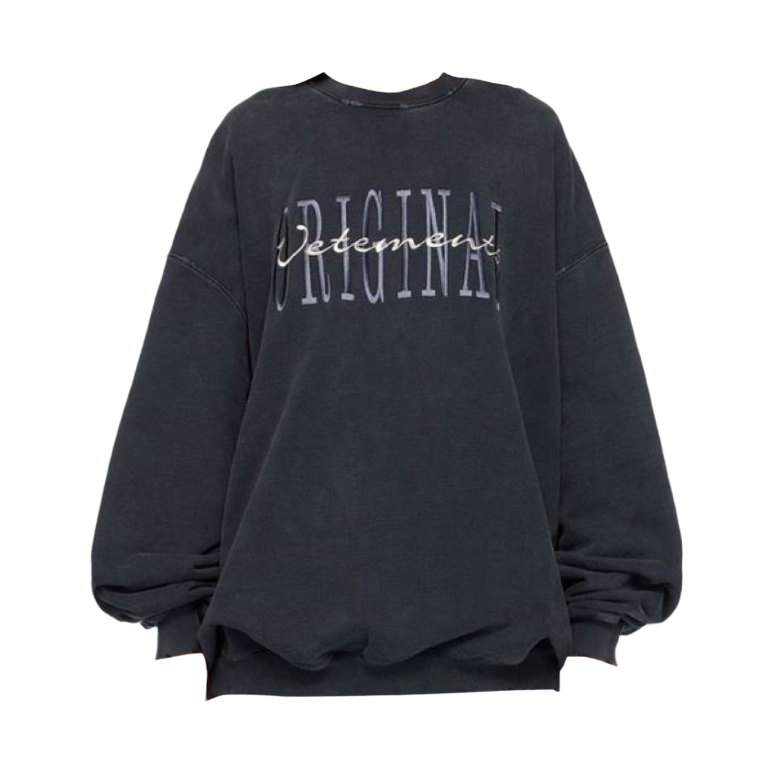 베트멍 자수 스웨트셔츠 블랙(Vetements Embroidered Sweatshirt Black)