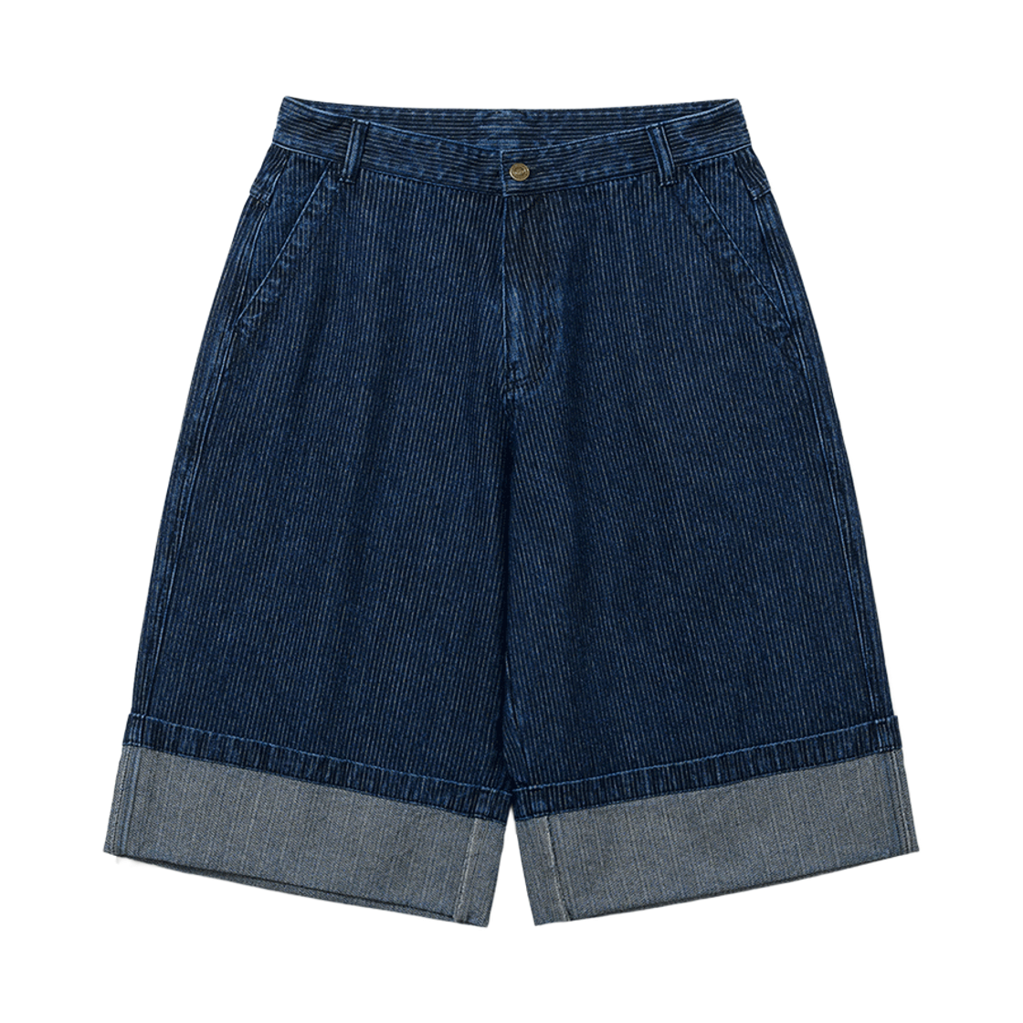 BSR26SSPT025 Bsrabbit Striped Cuff Denim Shorts Indigo