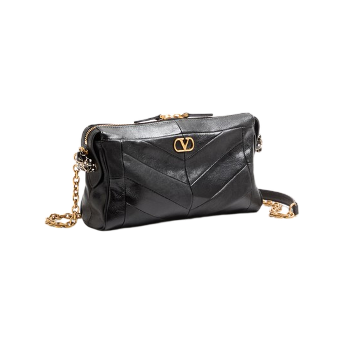 발렌티노 가라바니 판테아 스몰 숄더백 나파 레더 에이 쉐브론 패턴 블랙(Valentino Garavani Panthea Small Shoulder Bag in Nappa Leather with A Chevron Pattern Black) - 2