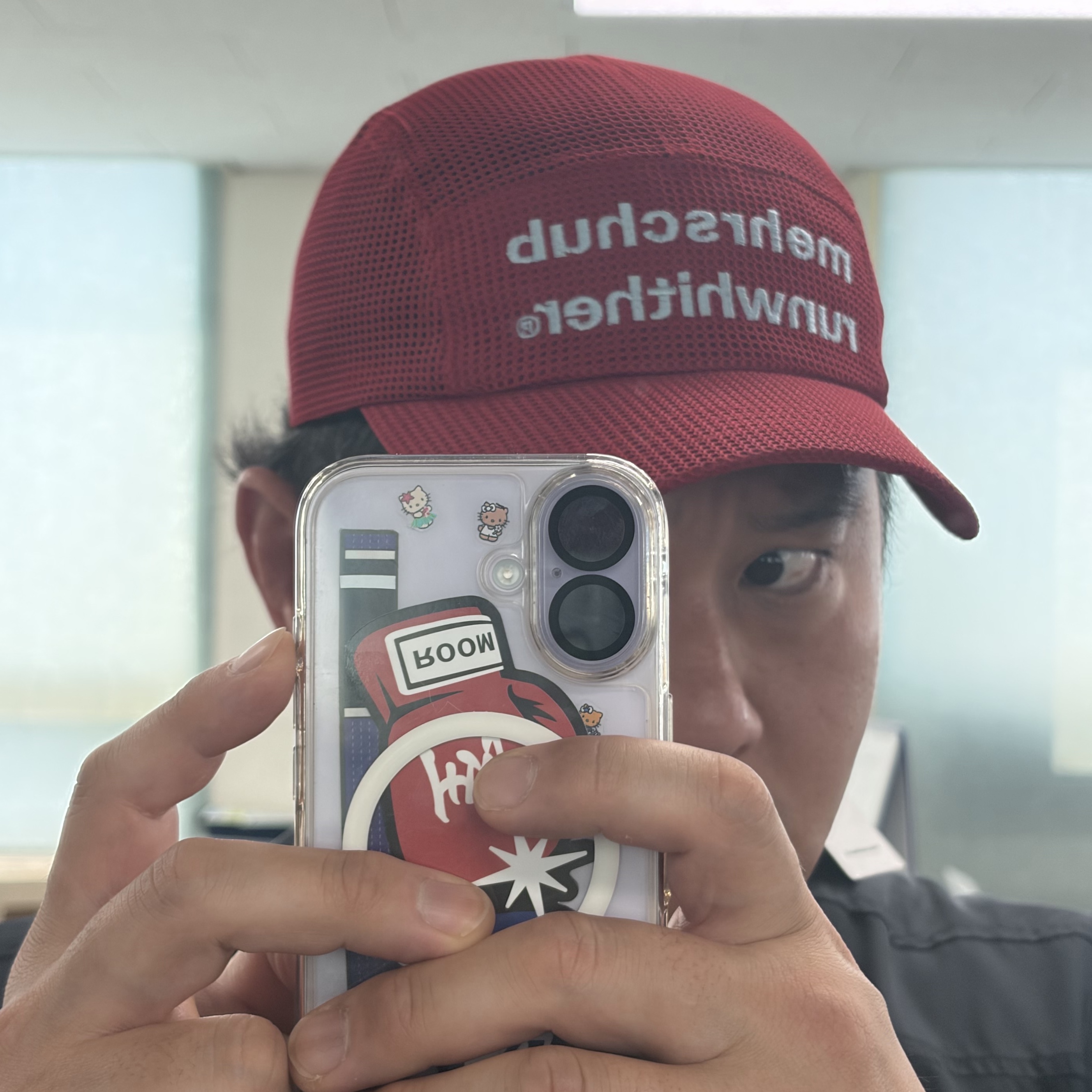 [KREAM 단독] RWR x MEHR Mesh Cap Red 착용 스타일 - 2