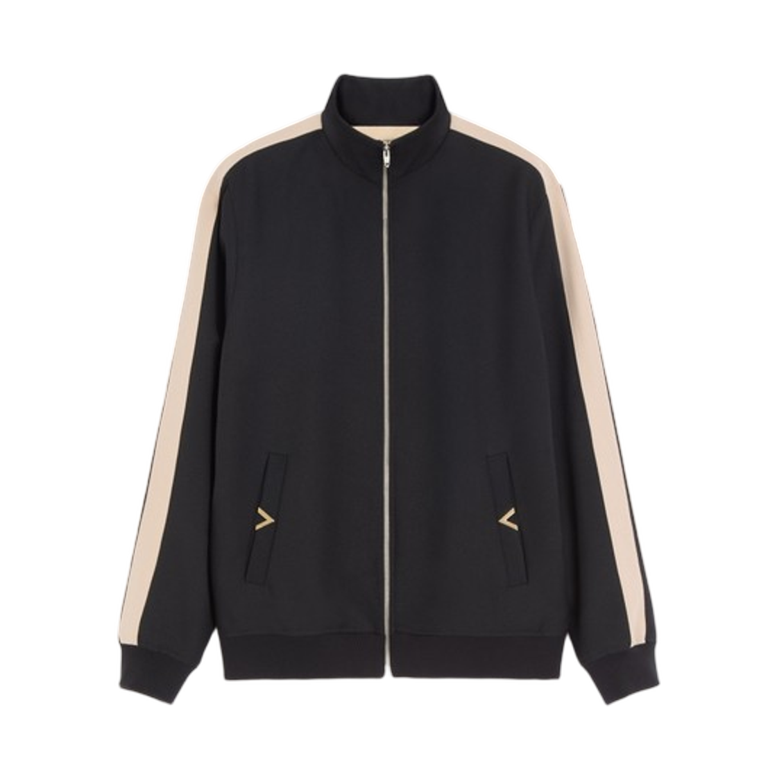 발렌티노 나일론 스웨트셔츠 V골드 블랙 버터(Valentino Nylon Sweatshirt with Vgold Black Butter)