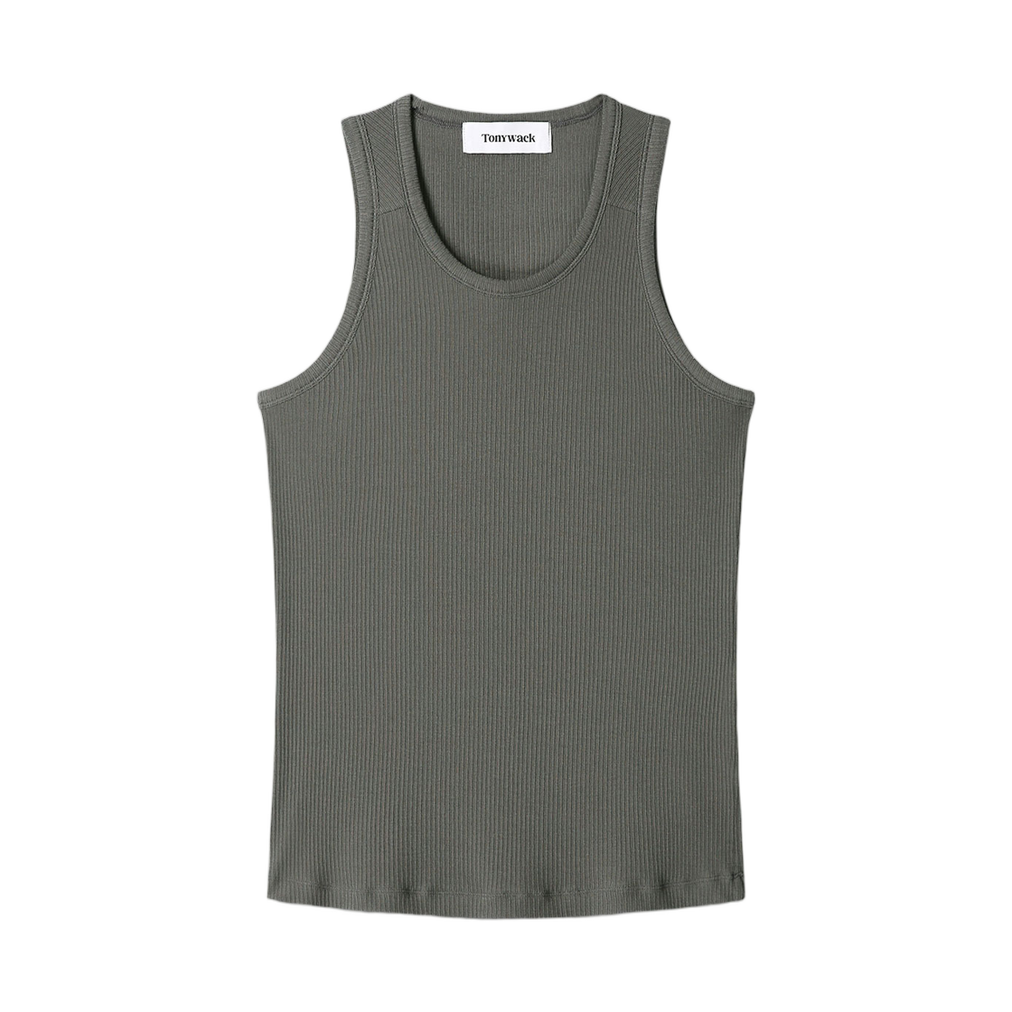 토니웩 실크 리오셀 립 탱크탑 올리브 차콜(Tonywack Silk Lyocell Rib Tank Top Olive Charcoal)