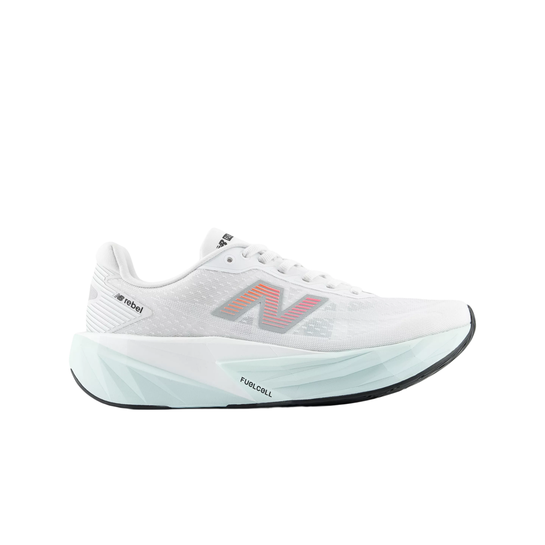 WFCX8U7 (W) New Balance FuelCell Rebel v5 NB 103 White Pink Heat - D Wide