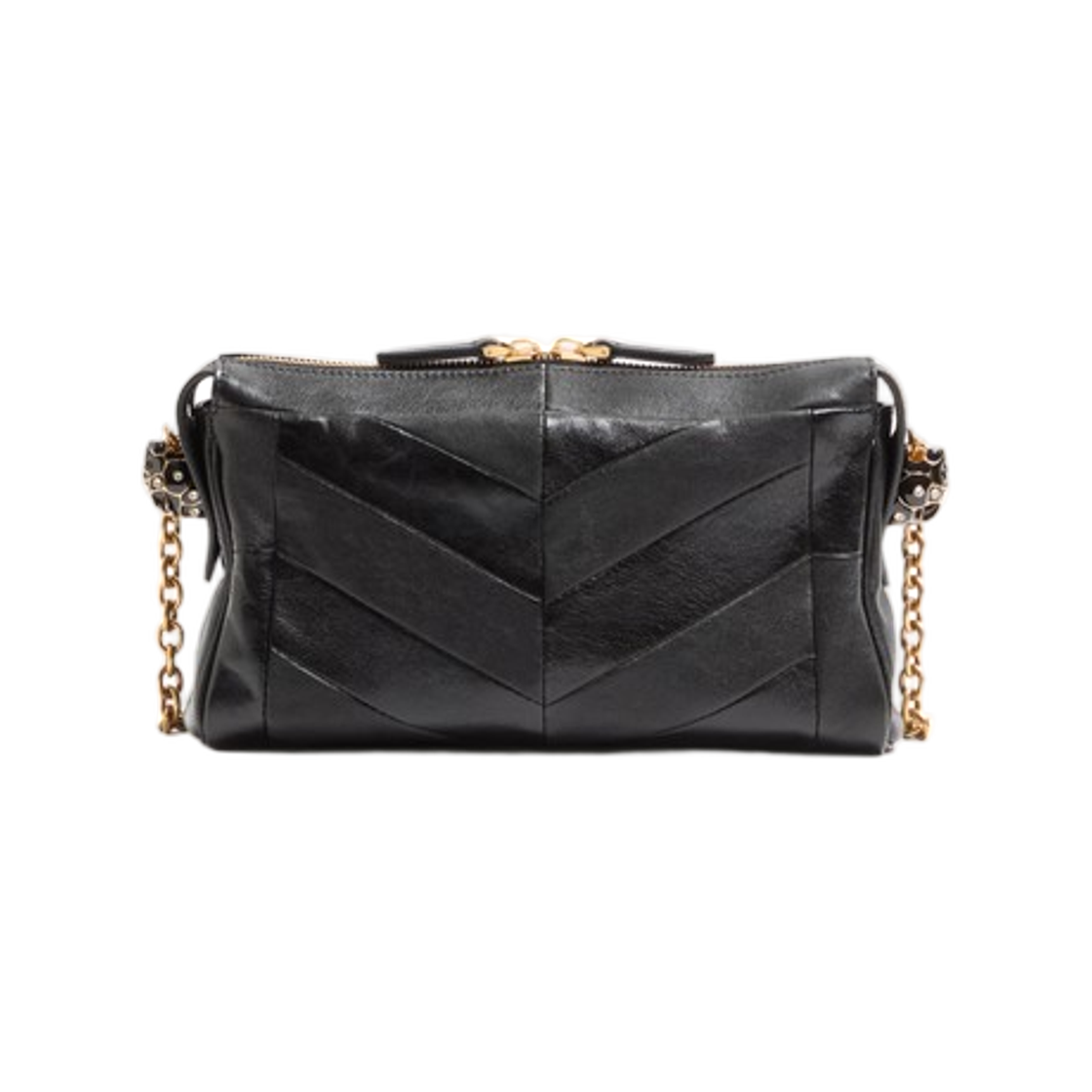 발렌티노 가라바니 판테아 스몰 숄더백 나파 레더 에이 쉐브론 패턴 블랙(Valentino Garavani Panthea Small Shoulder Bag in Nappa Leather with A Chevron Pattern Black) - 3