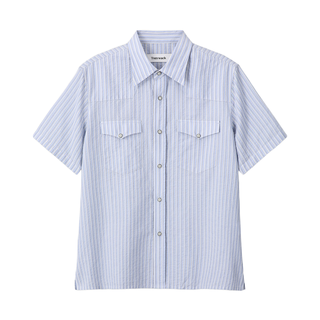 토니웩 스트라이프 코튼 블렌드 웨스턴 셔츠 스카이 블루(Tonywack Striped Cotton Blend Western Shirt Sky Blue)