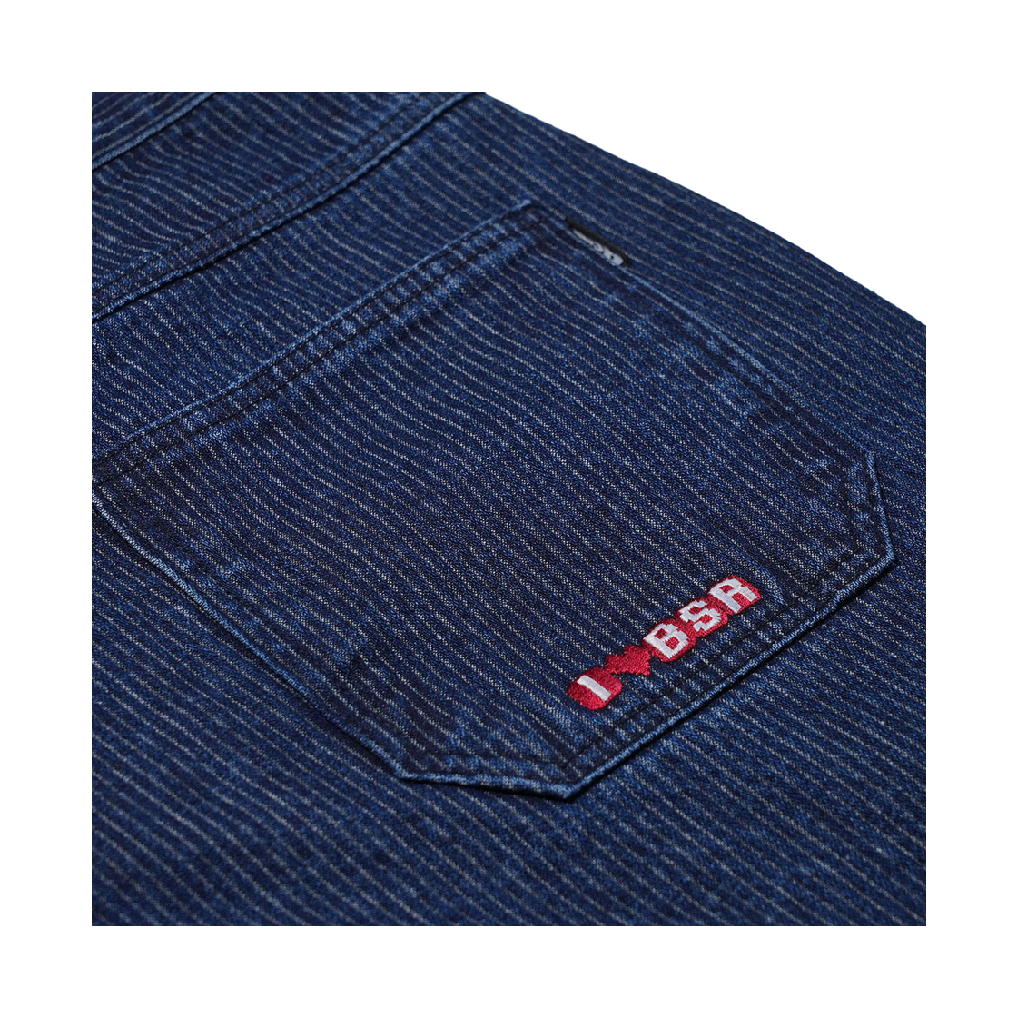 비에스래빗 스트라이프드 커프 데님 숏팬츠 인디고(Bsrabbit Striped Cuff Denim Shorts Indigo) - 6