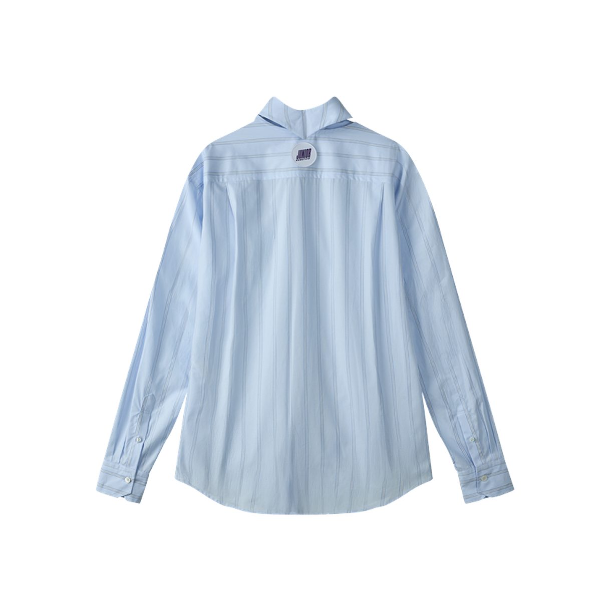 장 폴 고티에 우먼 핀스트라이프드 플로팅 칼라 셔츠 라이트블루 - 26SS(Jean Paul Gaultier Women Pinstriped Floating Collar Shirt Lightblue - 26SS) - 2