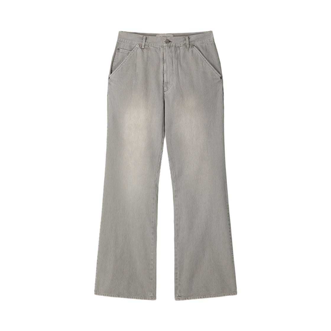 토니웩 가먼트 다이드 스트라이프 코튼 플레어 팬츠 스톤 그레이(Tonywack Garment Dyed Stripe Cotton Flare Pants Stone Grey)