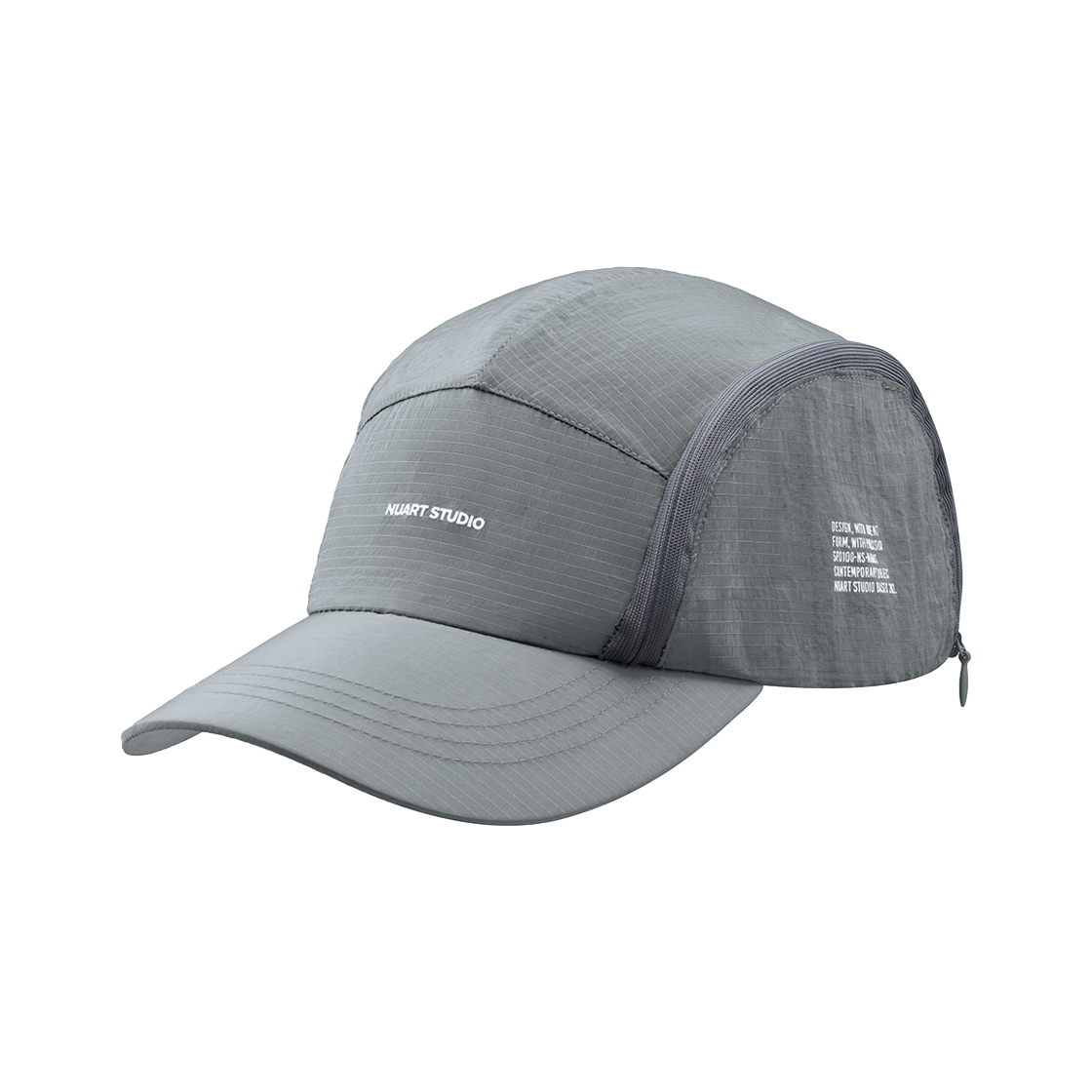 누아트스튜디오 윈드 벤트 지퍼 러닝 볼캡 그레이(NUART STUDIO Wind Vent Zipper Running Ball Cap Gray) - 1