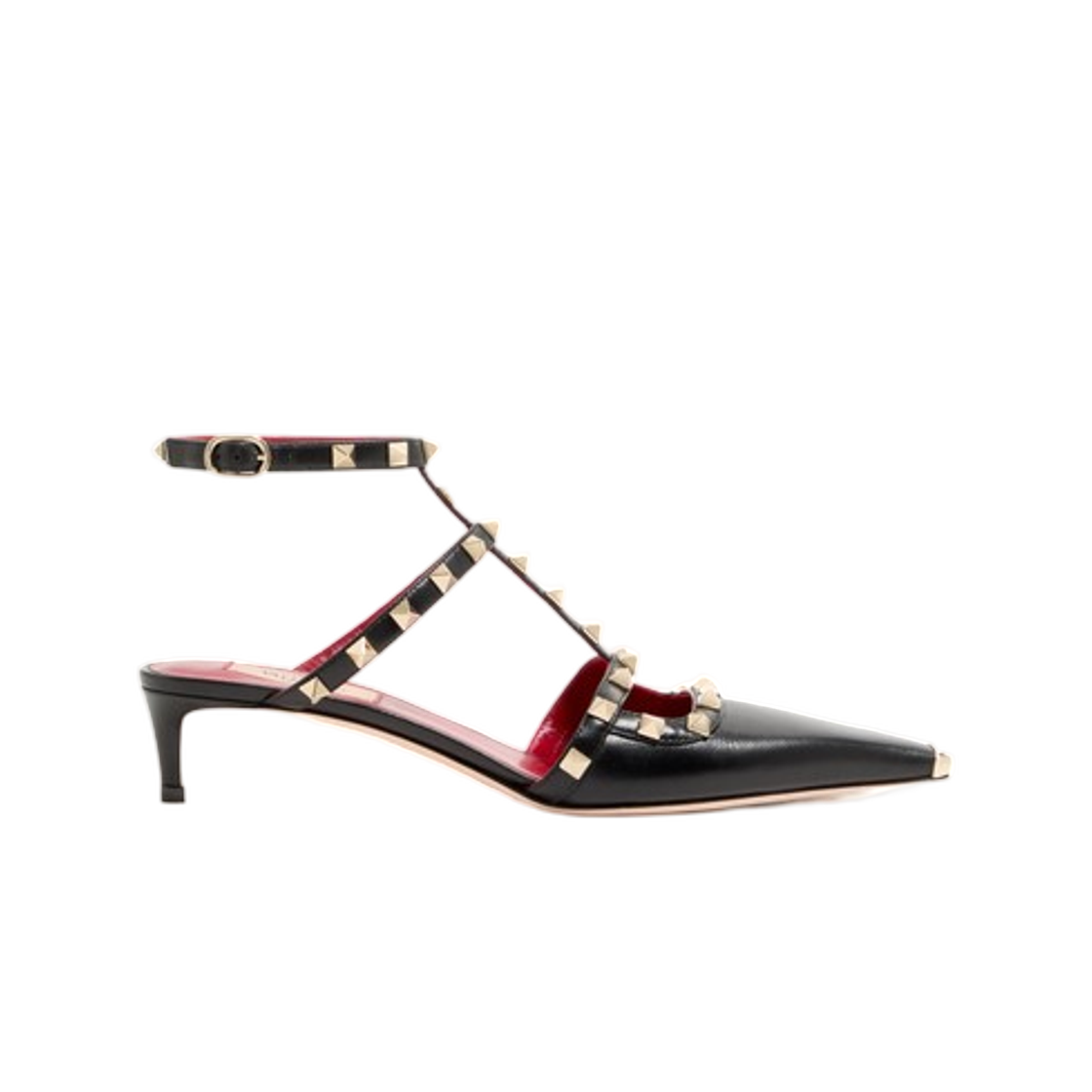 WS0PV0WZD0NO (W) Valentino Rockstud Court Shoes in Kid Leather 40mm Black