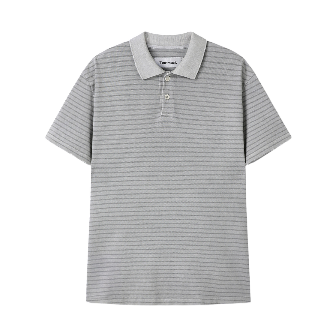 토니웩 가먼트 다이드 스트라이프 피케 폴로 페이디드 그레이(Tonywack Garment Dyed Stripe Pique Polo Faded Grey)