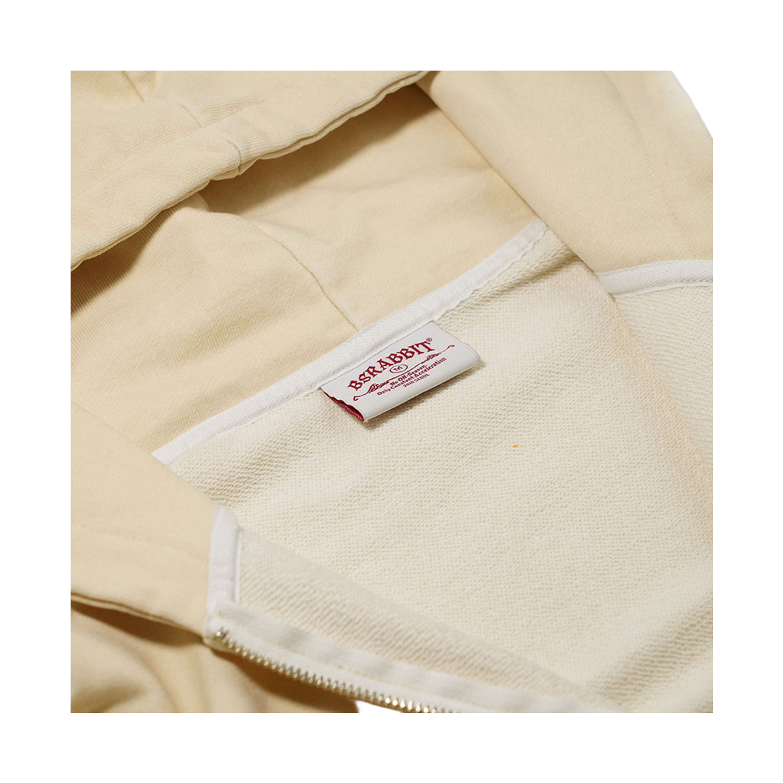 비에스래빗 오일 워시드 그래픽 집업 후디 아이보리(Bsrabbit Oil-Washed Graphic Zip-Up Hoodie Ivory) - 3