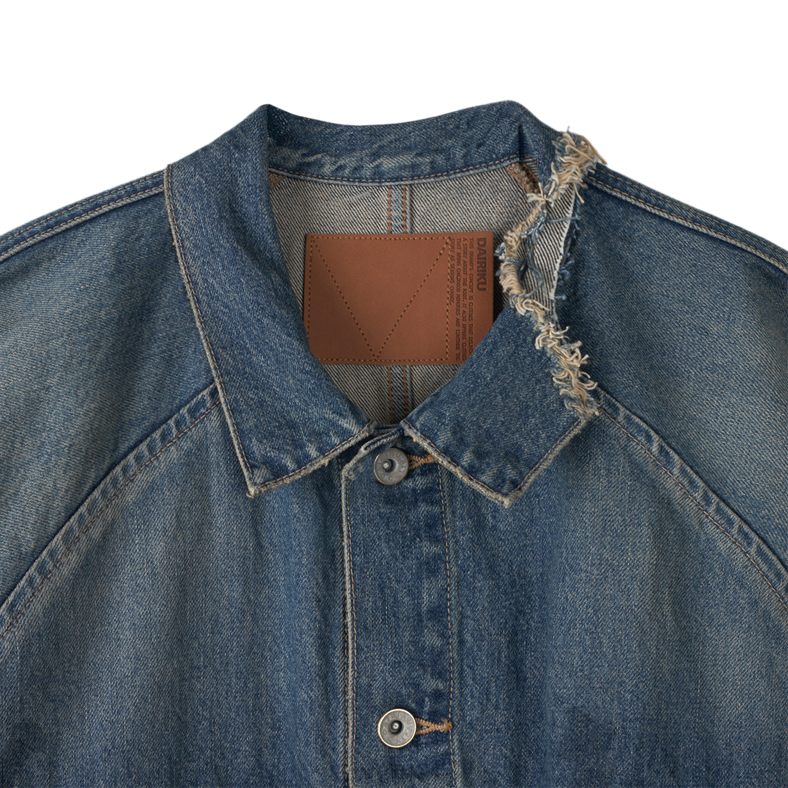 다이리쿠 80 이어 데미지 데님 자켓 인디고 - 26SS(Dairiku 80 Year Damage Denim Jacket Indigo - 26SS) - 3