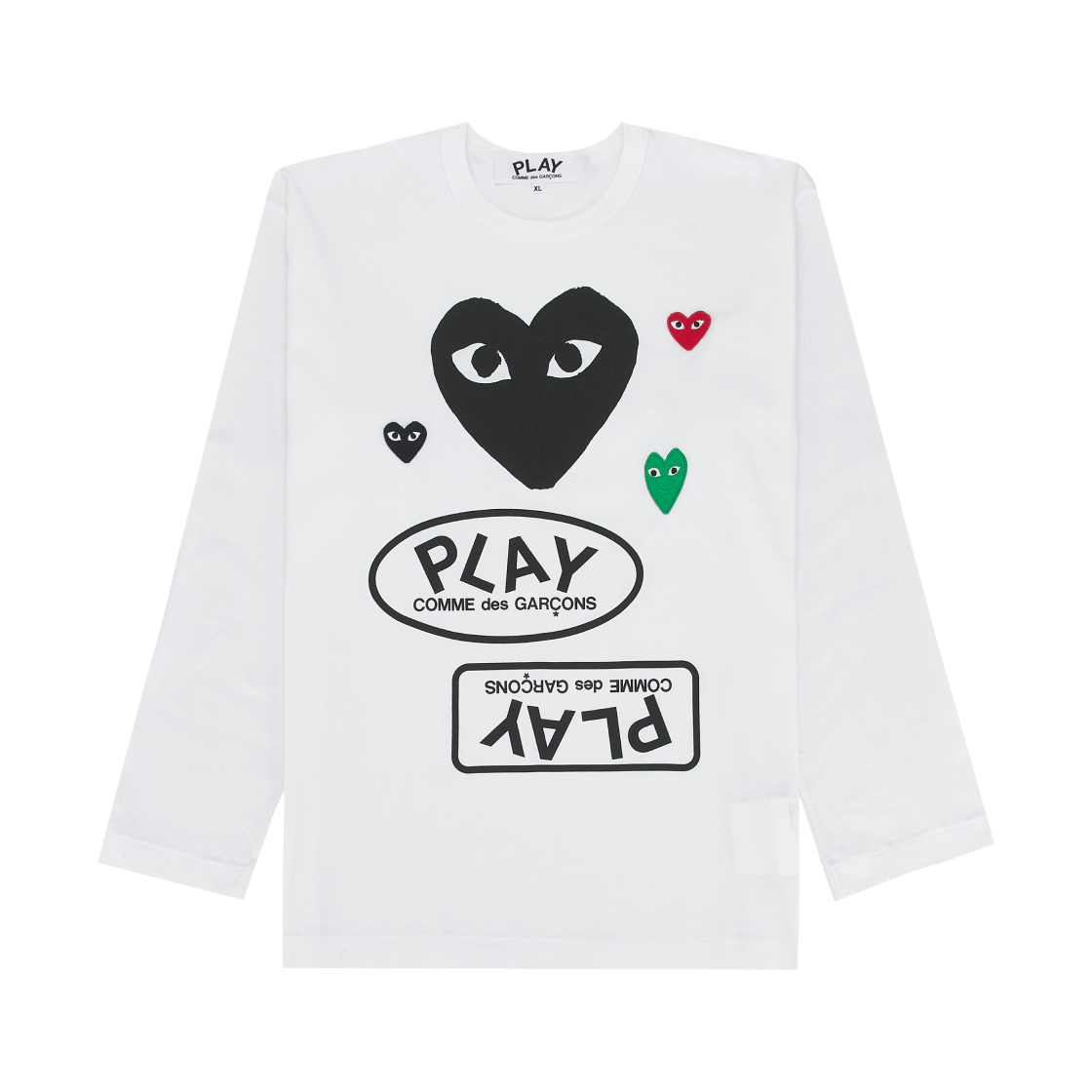 AZ-T286-051-1 Play Comme des Garcons Logo LS T-Shirt White