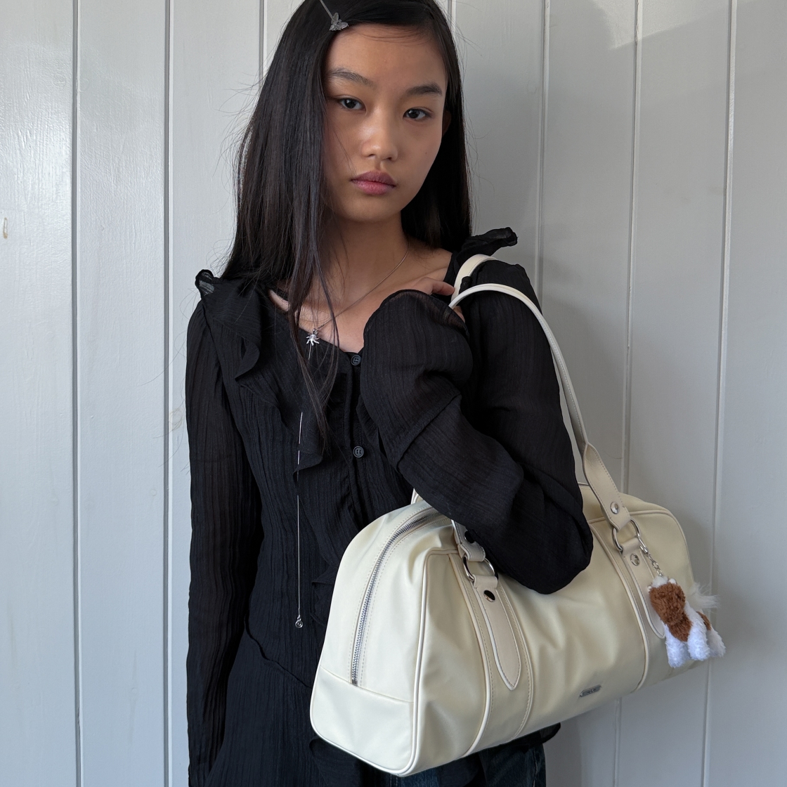 라츠유 비비 보스턴 백 아이보리(LOTS YOU Vivi Boston Bag Ivory) - 4