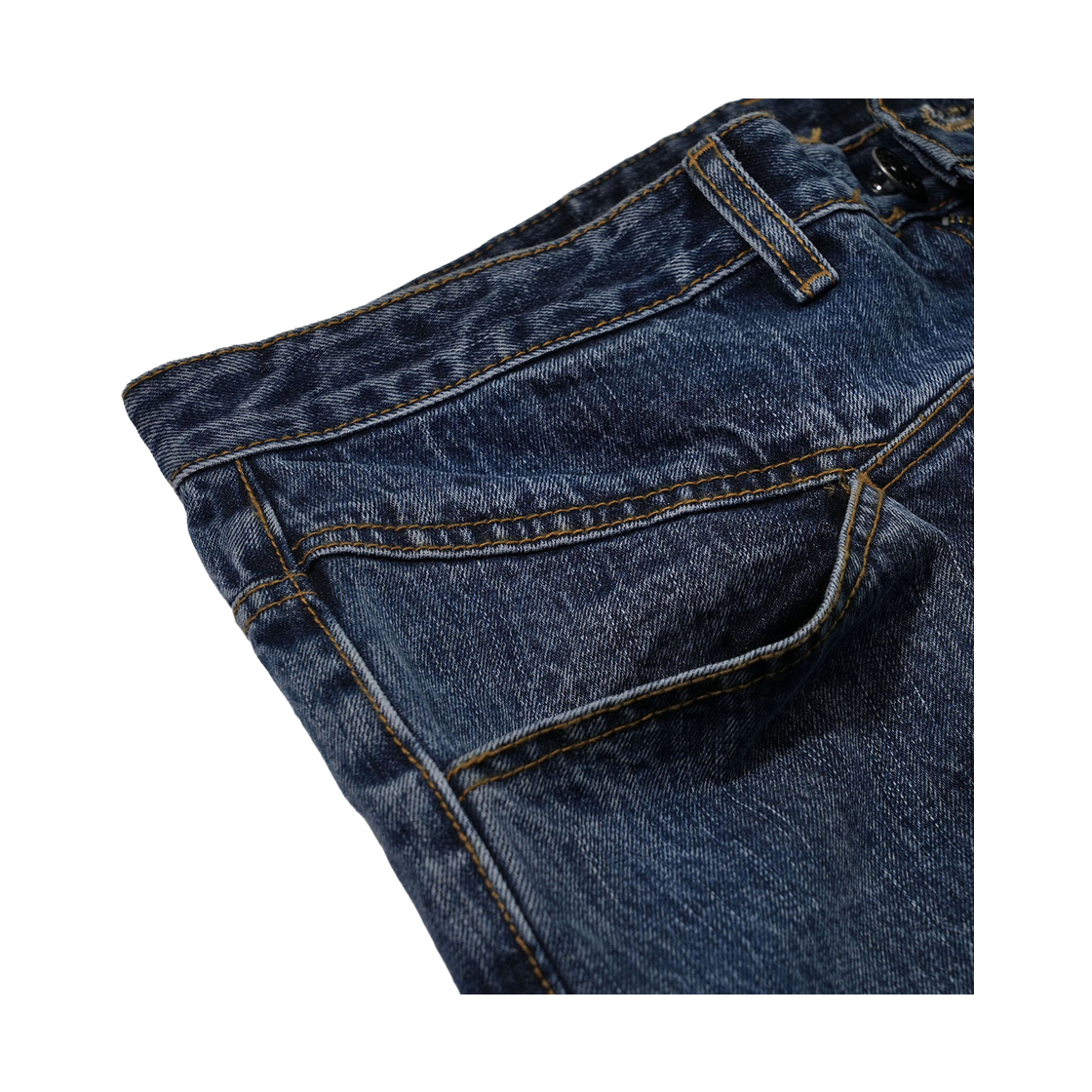 비에스래빗 컷아웃 데미지드 데님 팬츠 워시드 인디고(Bsrabbit Cut-Out Damaged Denim Pants Washed Indigo) - 5