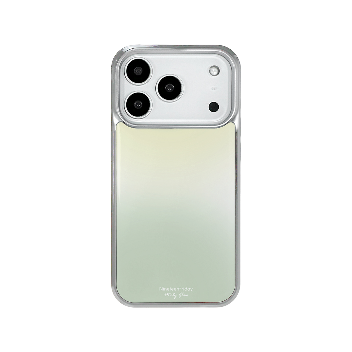 0017 NINETEENFRIDAY Misty Glow Silver Magsafe Epoxy Case - Green