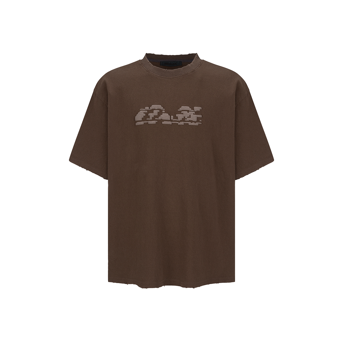 엔드릭스 픽셀 도트 로고 디스트로이드 티셔츠 브라운(EDLIX Pixel Dot Logo Destroyed T-Shirt Brown) - 1