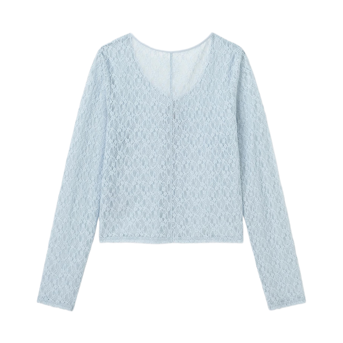 (W) GU 레이스 리본 가디건 Q 블루((W) GU Lace Ribbon Cardigan Q Blue) - 2