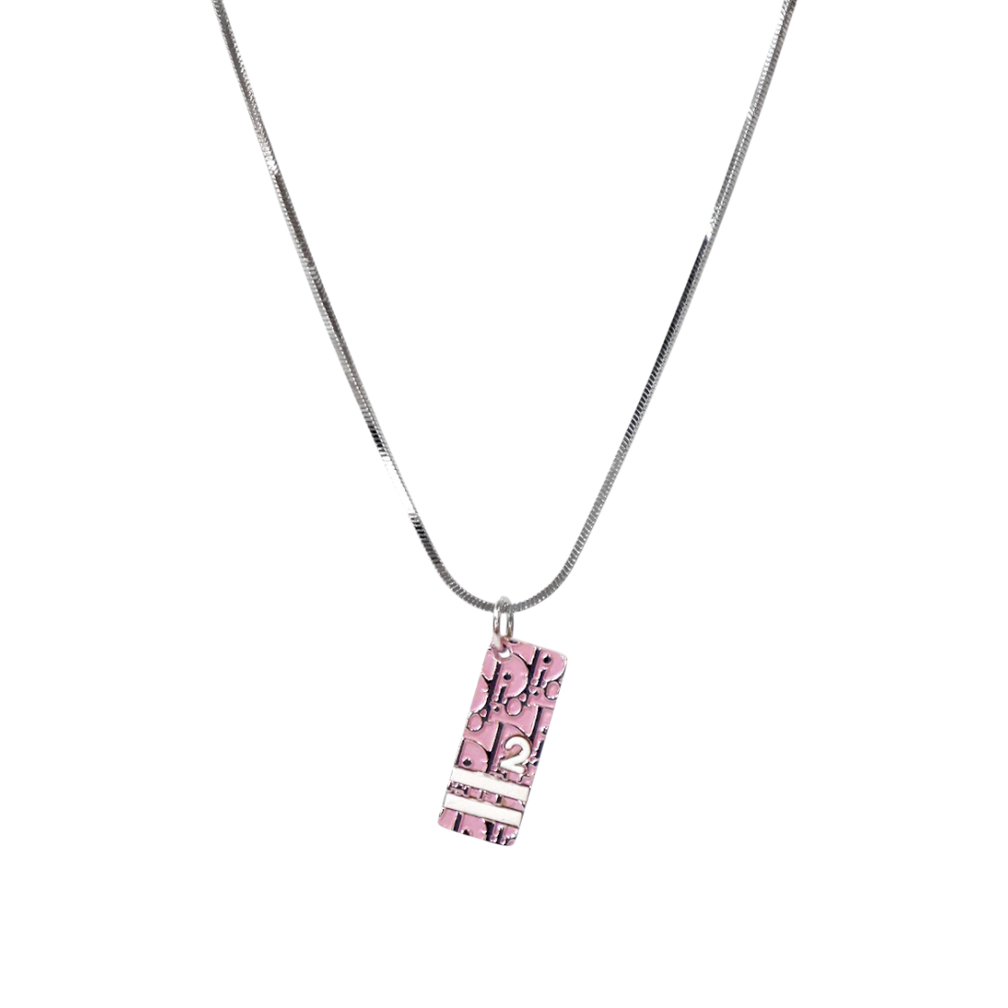 ITI222T88GCW Dior Pink Trotter Silver Necklace A-B54389