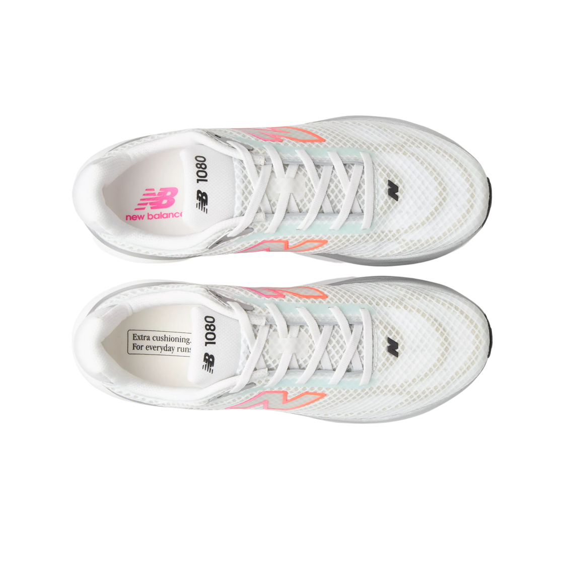 뉴발란스 1080v15 브리드 NB 103 화이트 핑크 히트 - 2E 와이드(New Balance 1080v15 Breathe NB 103 White Pink Heat - 2E Wide) - 2