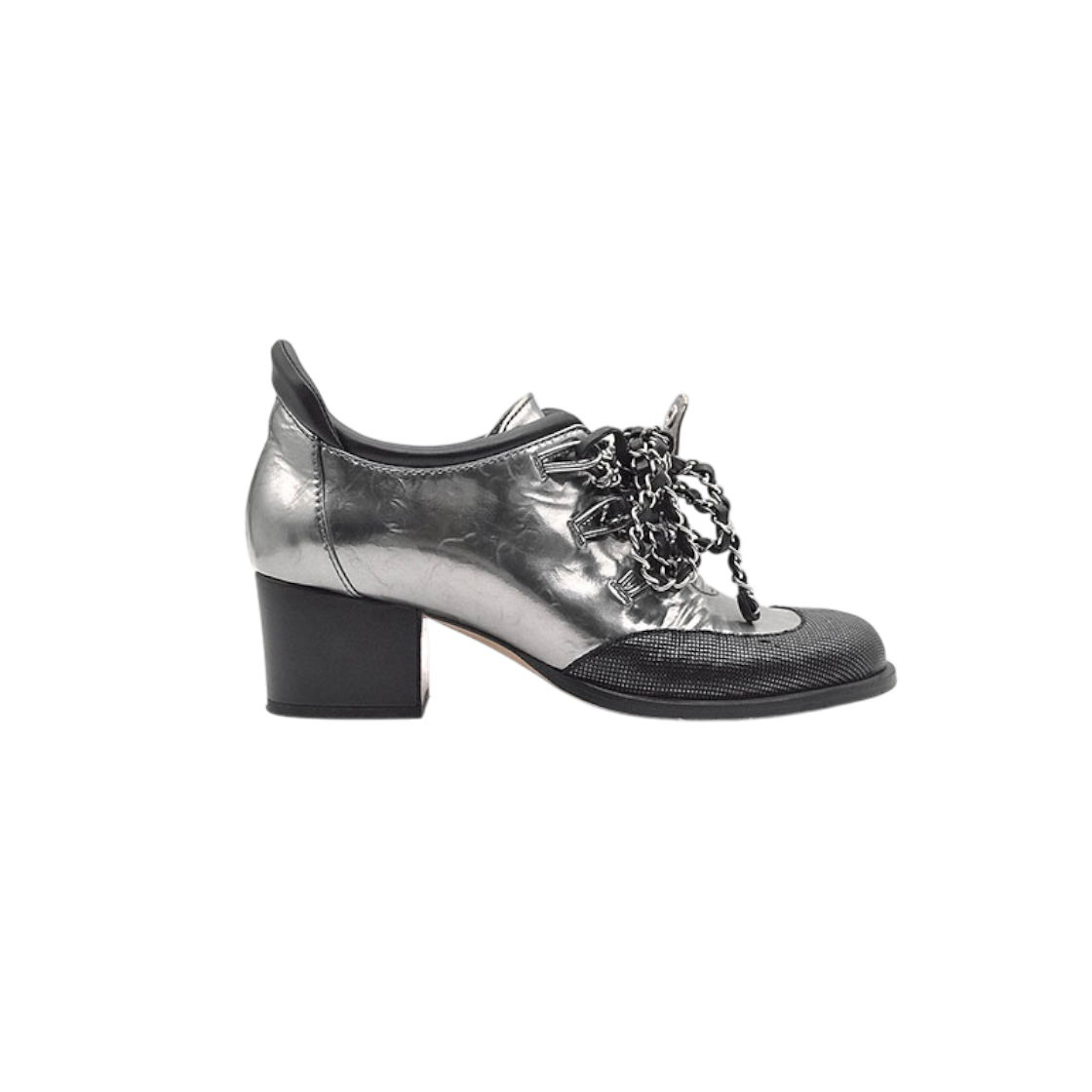 ITG4QQRVS8HP Chanel Chain Lace-Up Derby Shoes